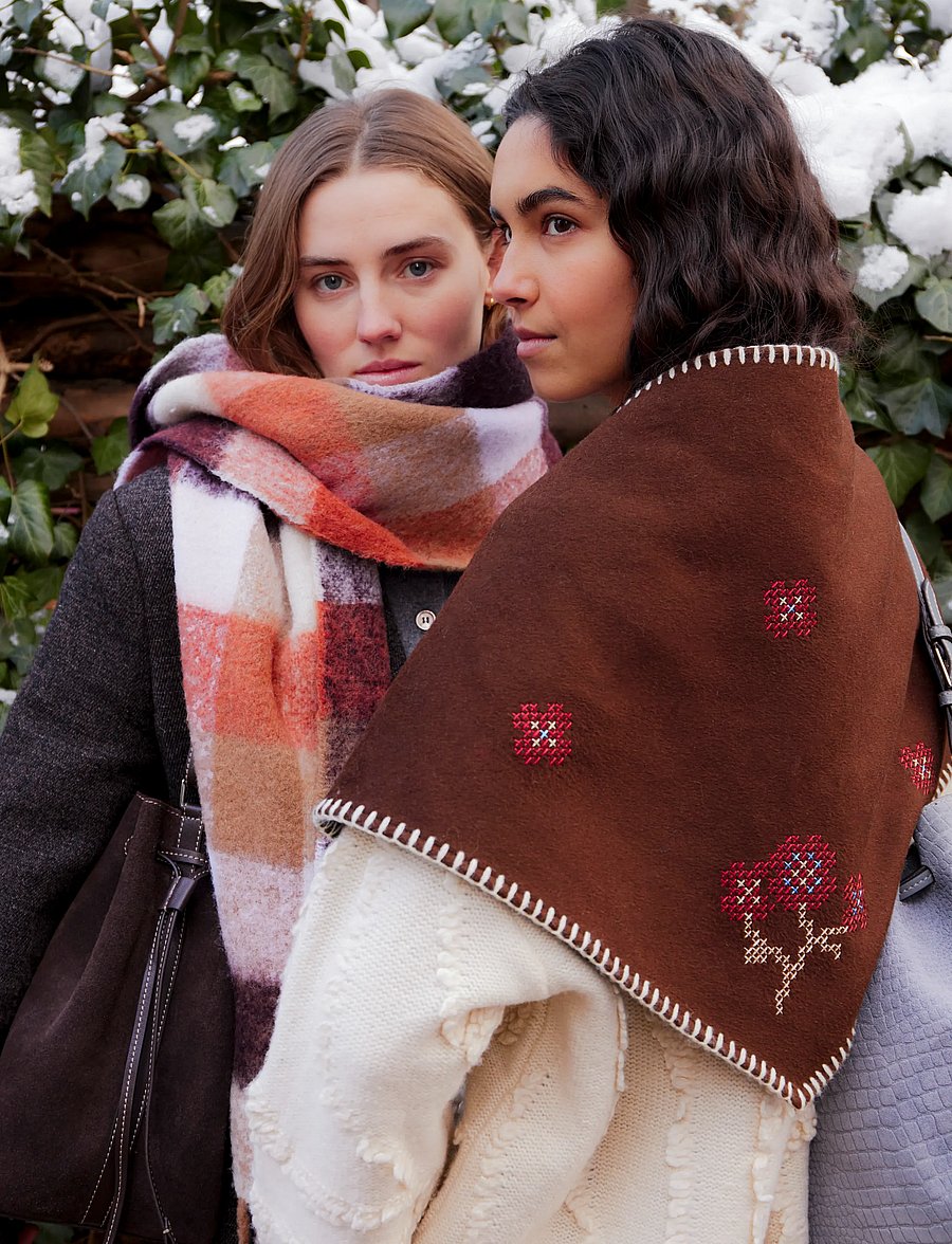Becksöndergaard - Flotile Triangle Scarf - winter scarves - hot fudge brown - 0