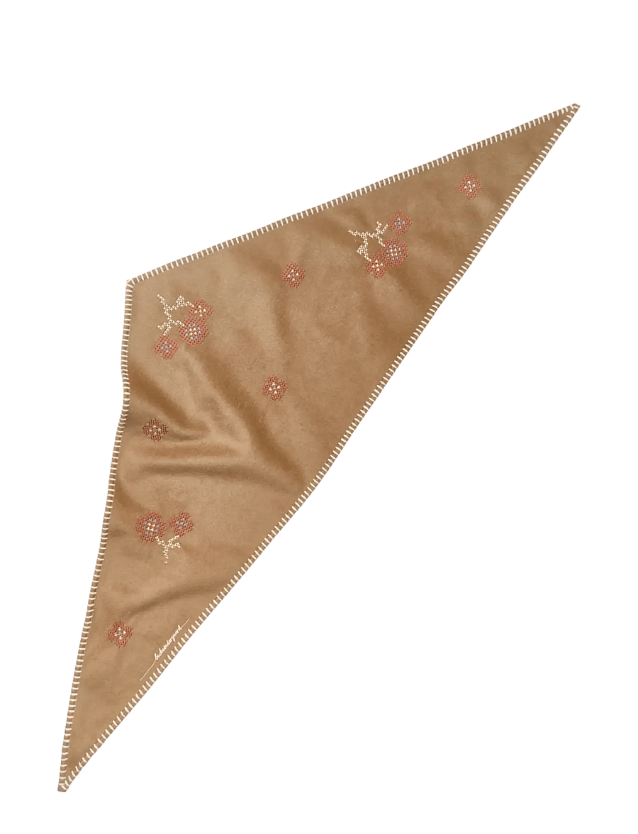 Becksöndergaard - Flotile Triangle Scarf - winter scarves - wood thrush brown - 0
