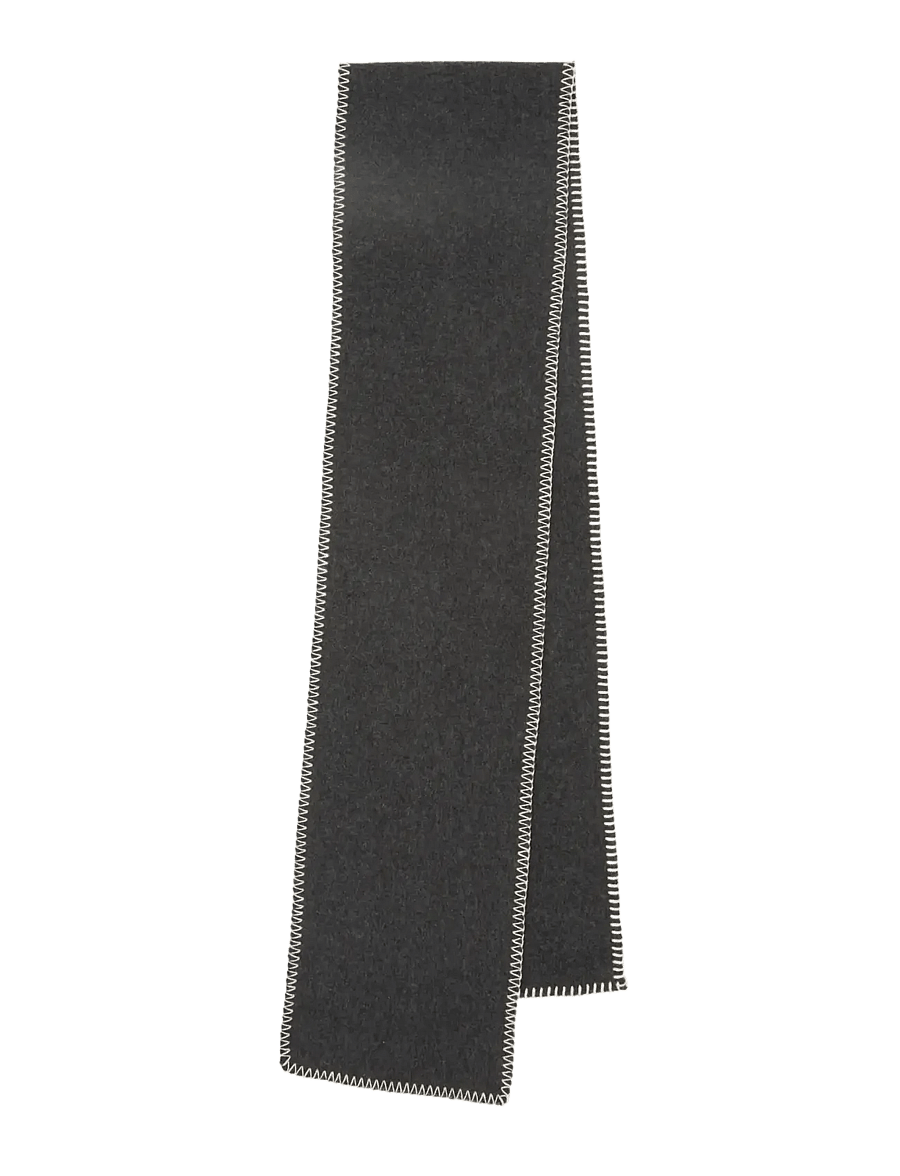 Becksöndergaard - Stitch Wool Scarf - dark grey melange - 0