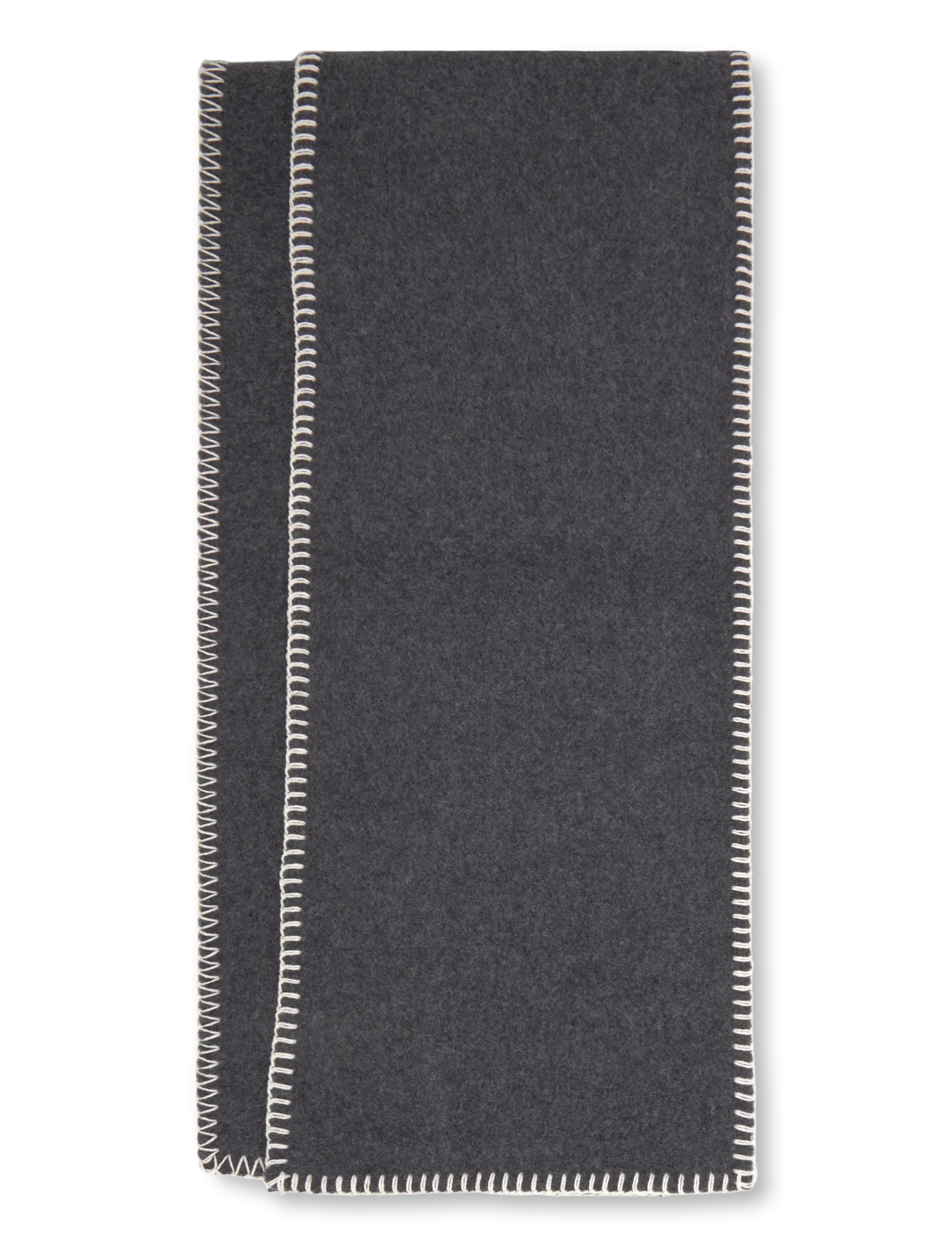 Becksöndergaard - Stitch Wool Scarf - accessoarer - dark grey melange - 1