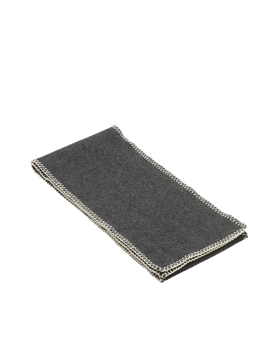 Becksöndergaard - Stitch Wool Scarf - dark grey melange - 1