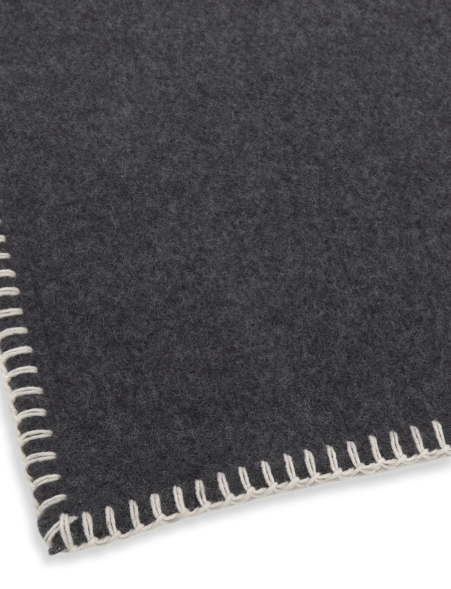 Becksöndergaard - Stitch Wool Scarf - halsdukar - dark grey melange - 2