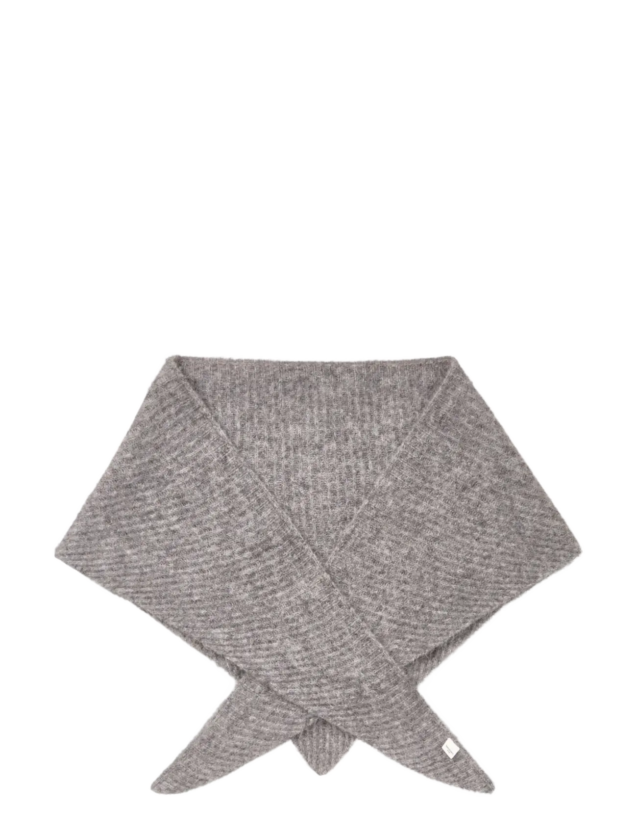 Becksöndergaard - Alpaca-Wool Triangle Scarf - winter scarves - grey melange - 1
