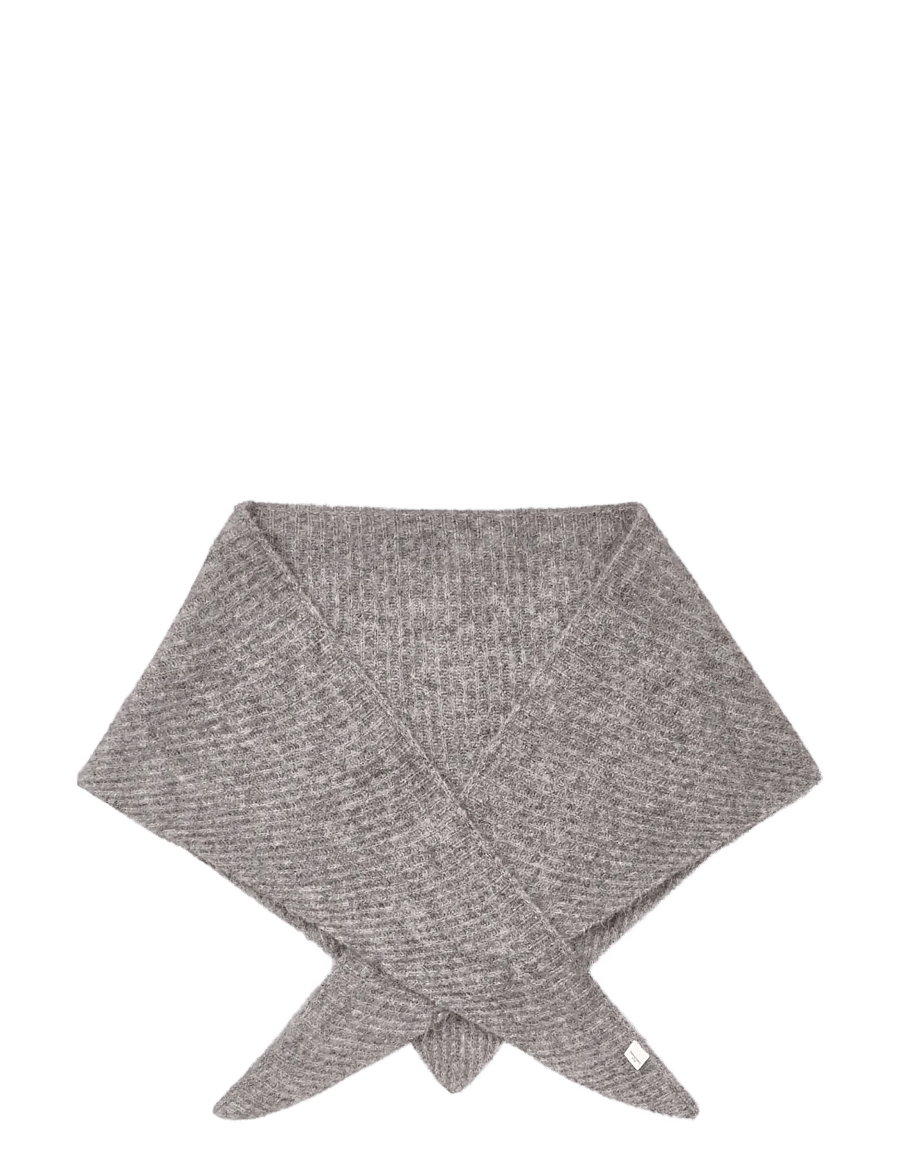 Becksöndergaard - Alpaca-Wool Triangle Scarf - winter scarves - grey melange - 1