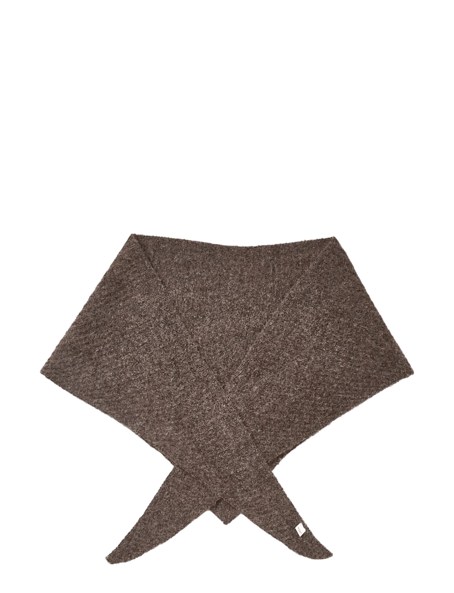Becksöndergaard - Alpaca-Wool Triangle Scarf - winter scarves - hot fudge brown - 2