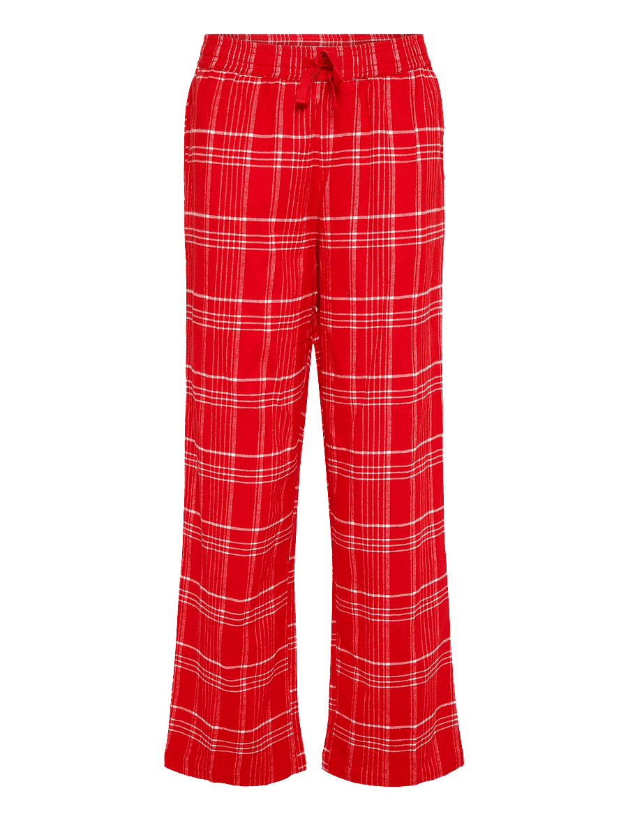 Becksöndergaard - Flannel Grid Pyjamas Pants - bukser med lige ben - salsa red - 0