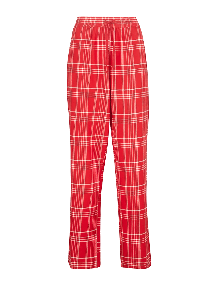 Becksöndergaard - Flannel Grid Pyjamas Pants - bukser med lige ben - salsa red - 0