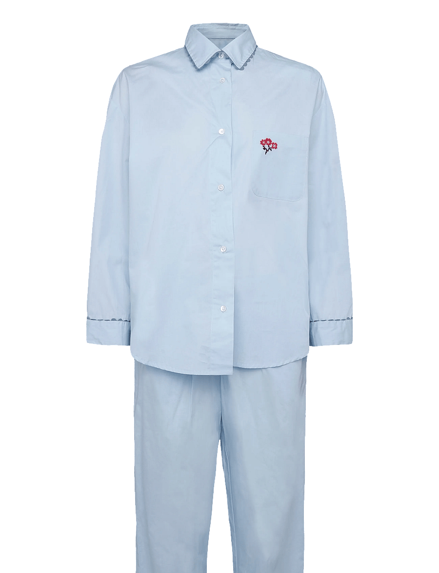 Becksöndergaard - Scallop Flotile Pyjamas Set - pyjamas - skyway blue - 0