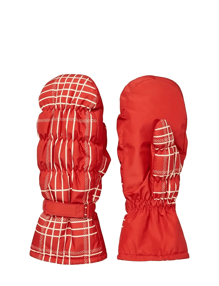 Becksöndergaard - Grid Padded Nylona Mitten - fäustlinge - salsa red - 0
