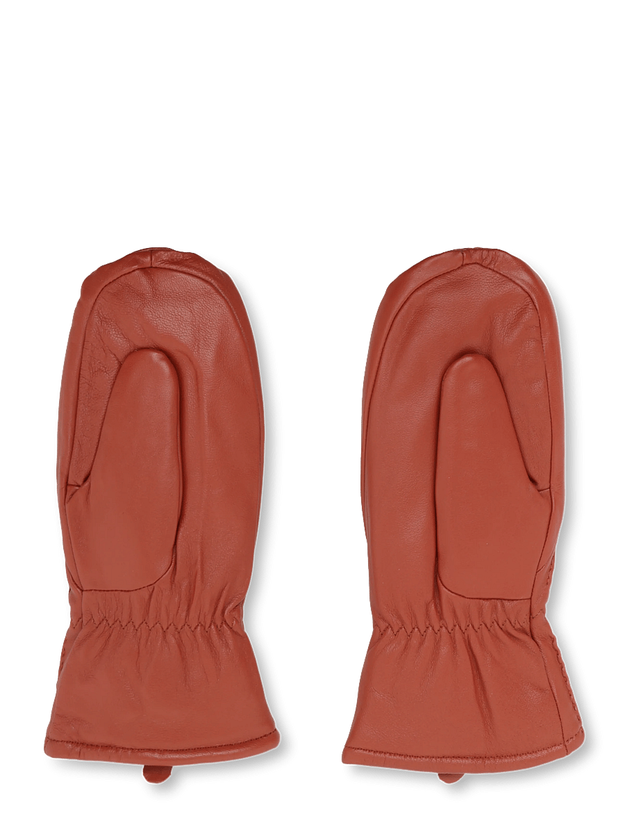 Becksöndergaard - Tack Leather Mitten - lederhandschuhe - rooibos orange - 0