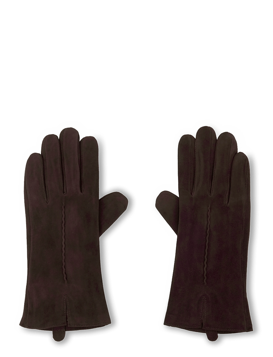 Becksöndergaard - Suede Leather Glove - leðurhanskar - hot fudge brown - 0