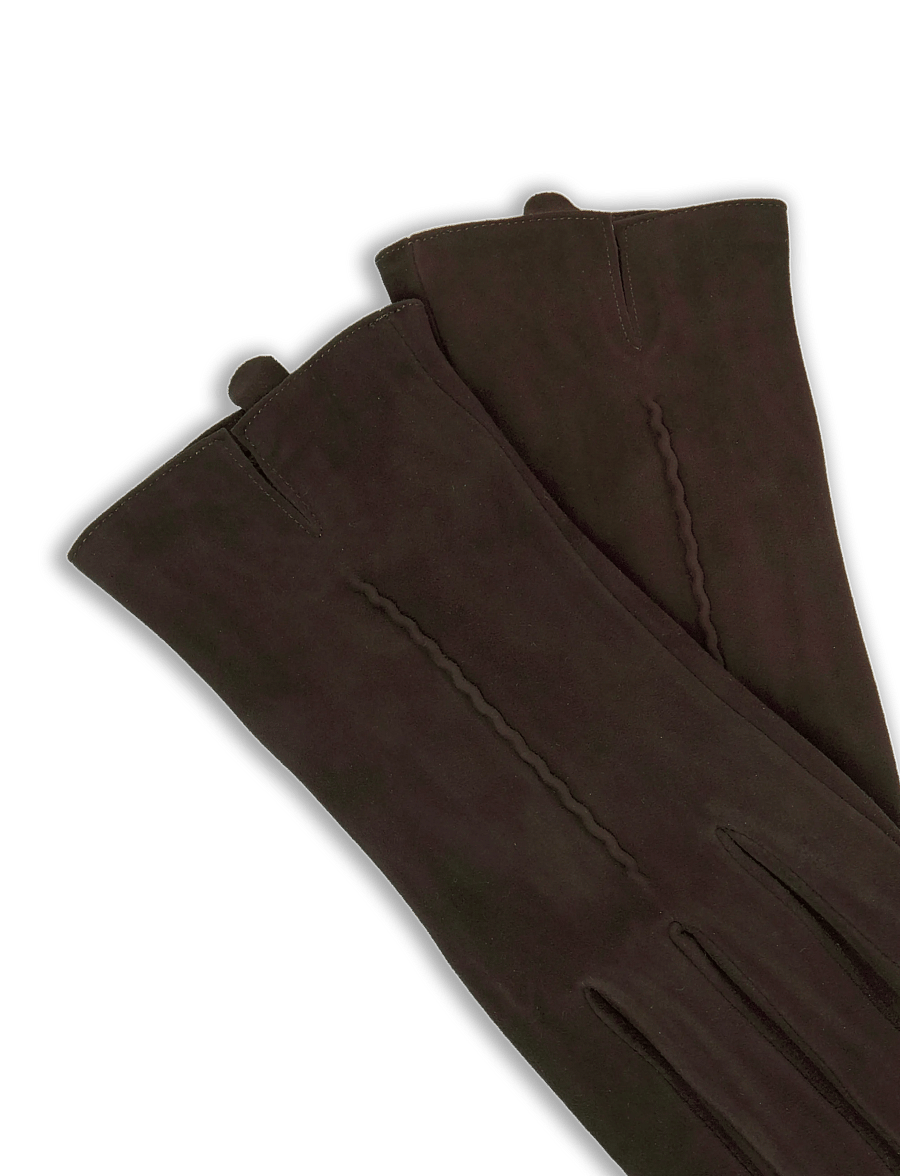 Becksöndergaard - Suede Leather Glove - leðurhanskar - hot fudge brown - 3