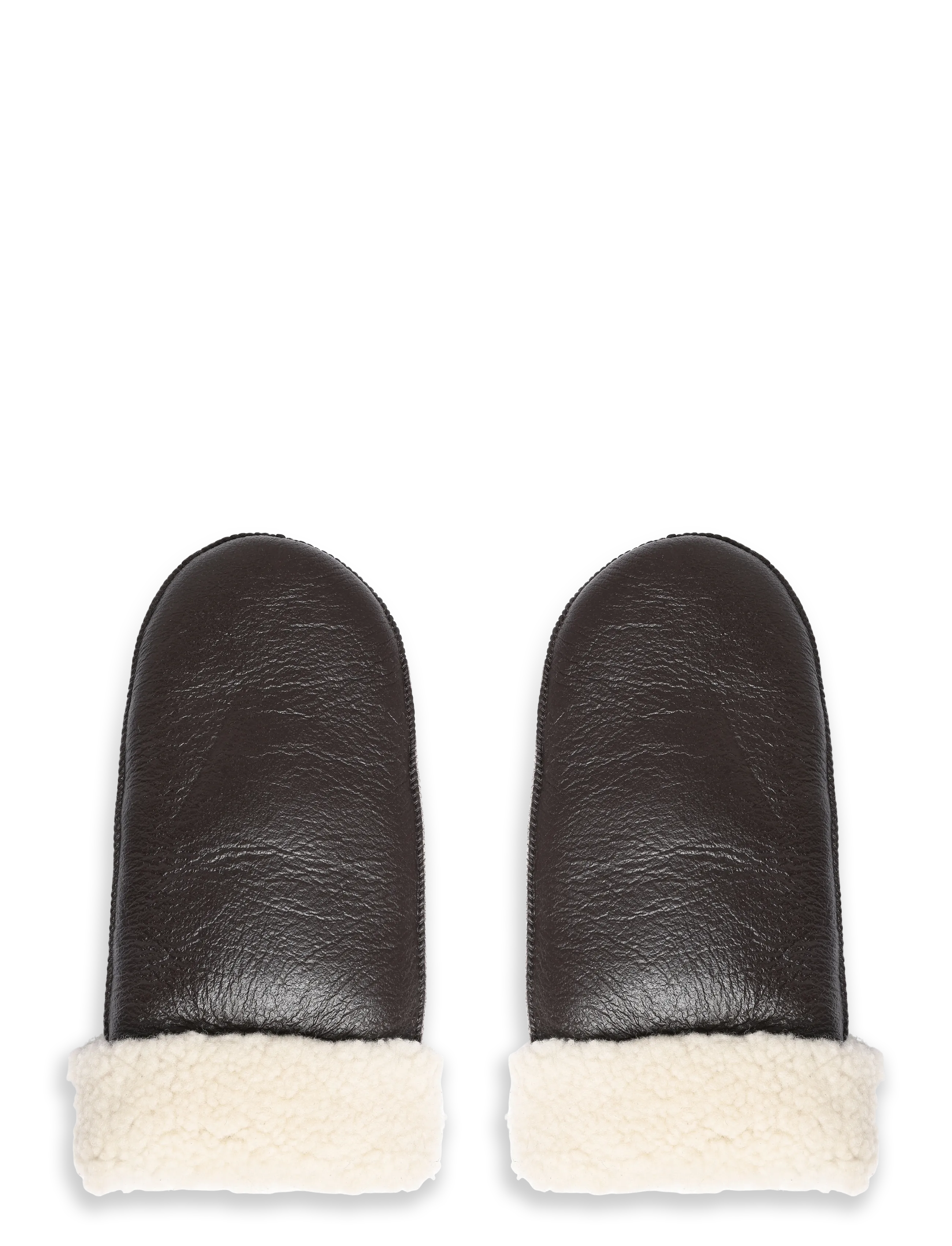 Becksöndergaard Doa Smooth Shearling Mitten, Kvinder, Shearling Vante, Brun, Str: 7.5