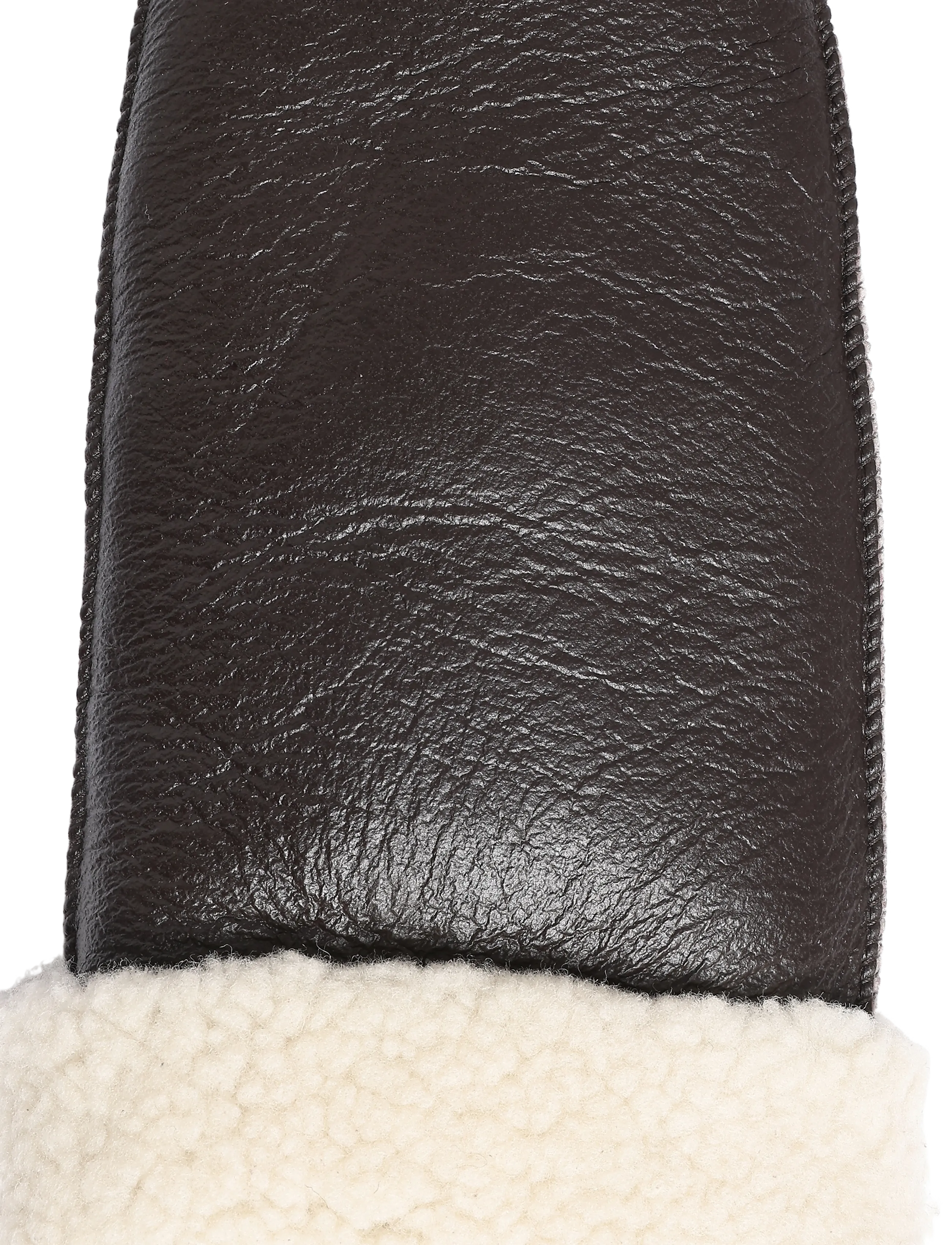 Becksöndergaard - Doa Smooth Shearling Mitten - aksessuaarid - dark chocolate - 2