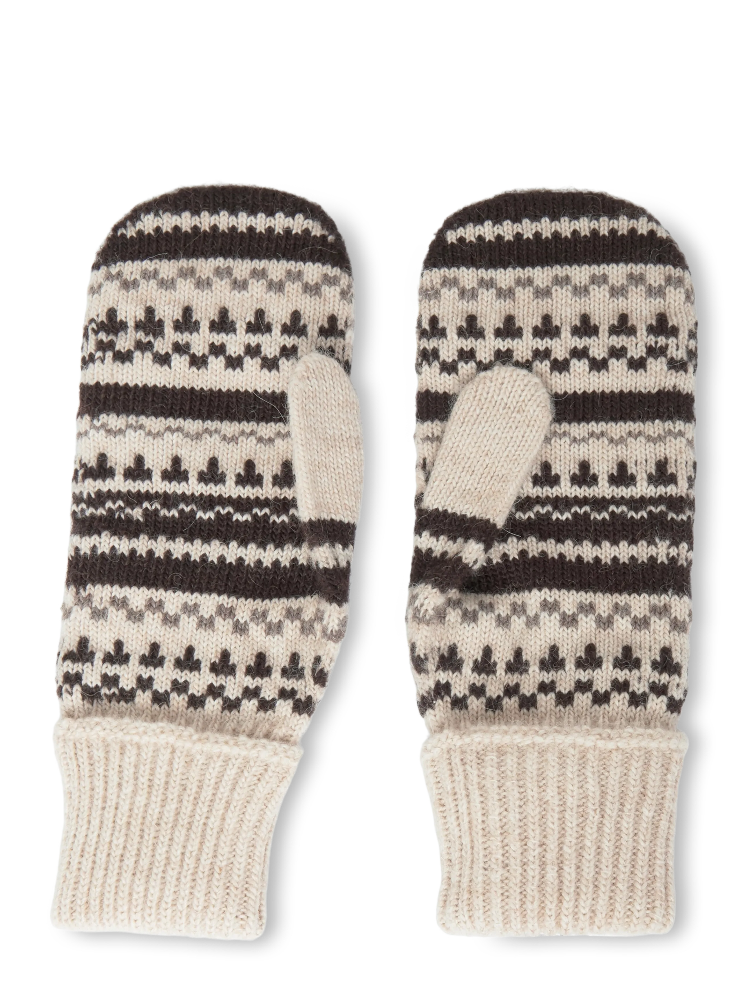 Becksöndergaard - Patternia Knit Mitten - accessories - birch white - 2