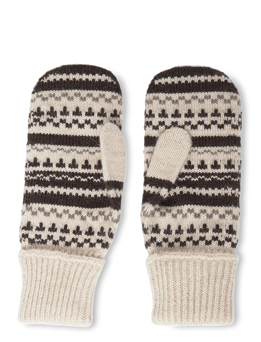 Becksöndergaard - Patternia Knit Mitten - tumvantar - birch white - 2