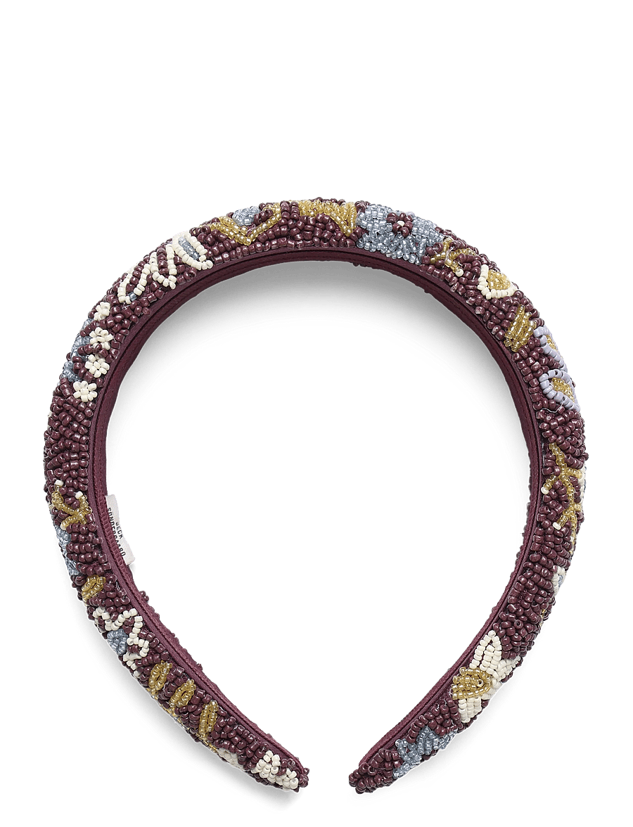 Becksöndergaard - Fiora Midi Beaded Hairbrace - opaski na głowę - maroon brown - 1