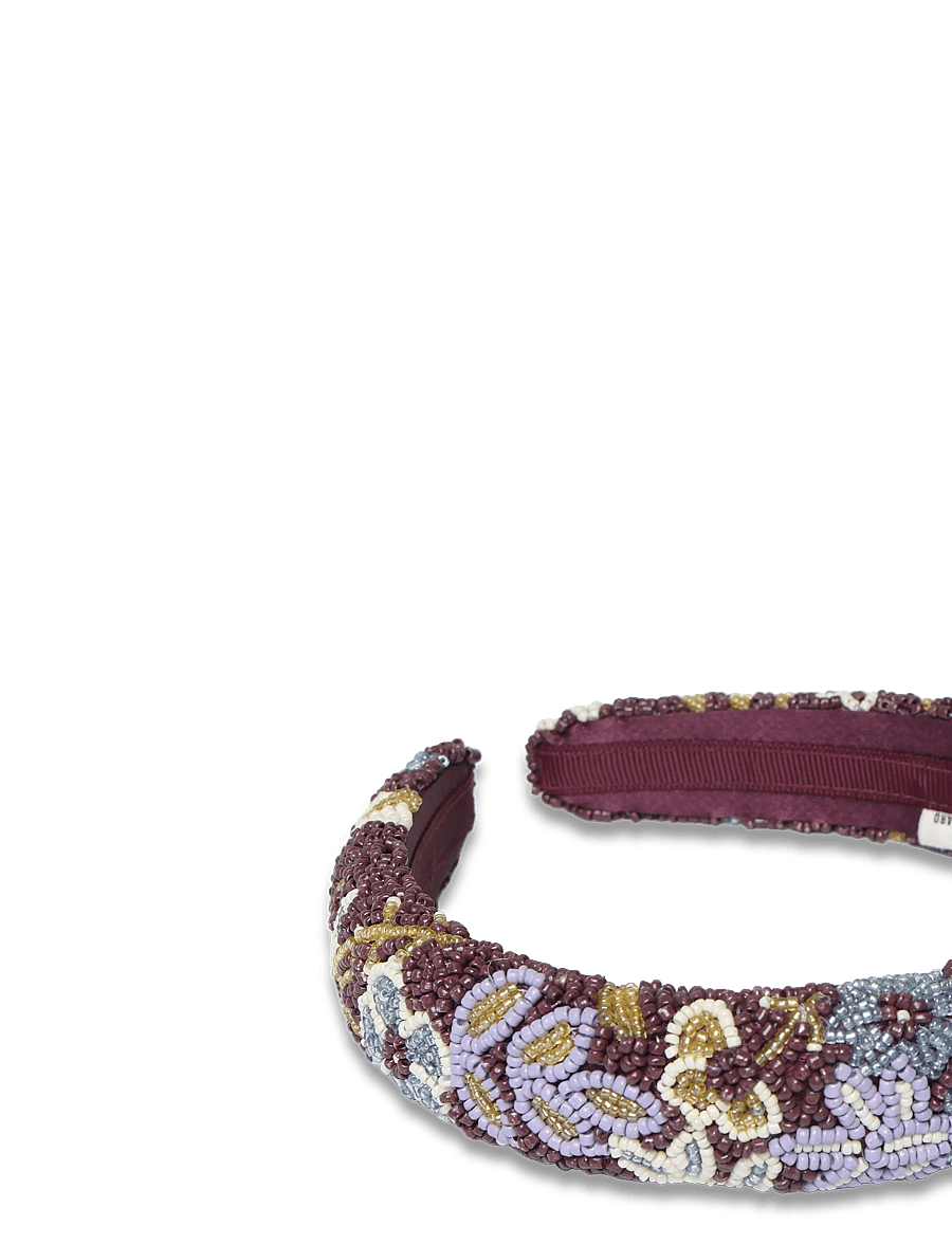 Becksöndergaard - Fiora Midi Beaded Hairbrace - opaski na głowę - maroon brown - 3