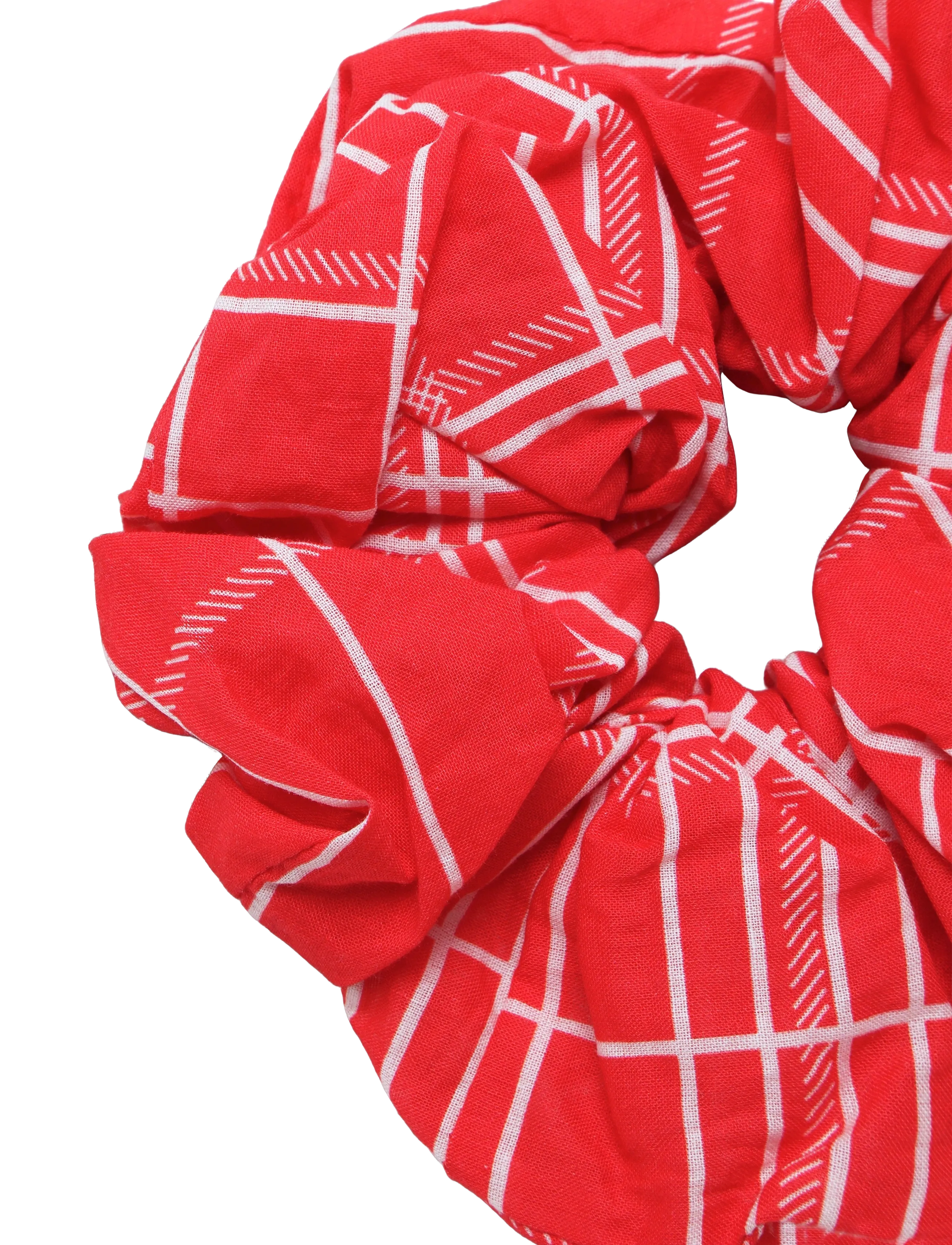 Becksöndergaard - Grid Cotta Scrunchie - lägsta priserna - salsa red - 2