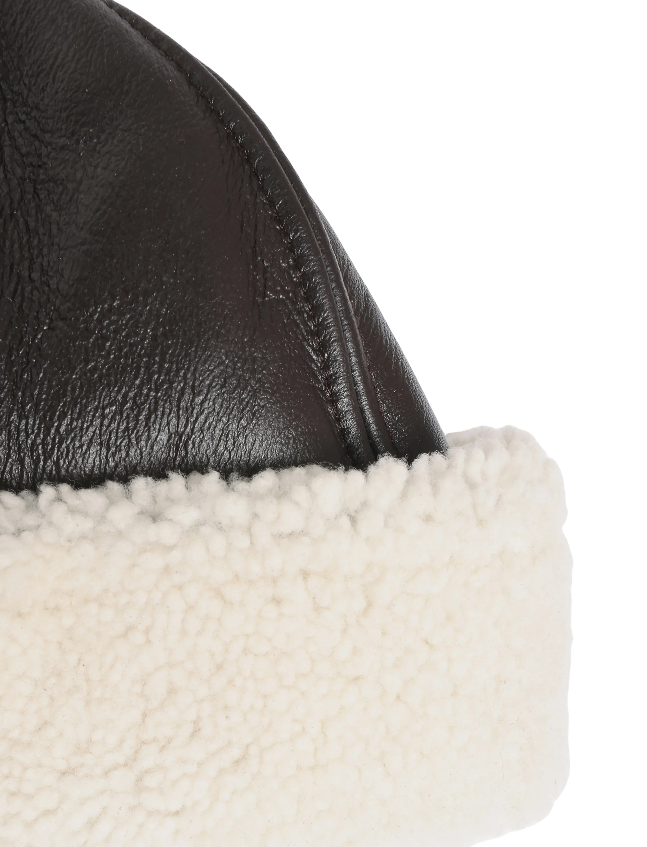 Becksöndergaard - Dora Smooth Shearling Hat - mütsid - dark chocolate - 3