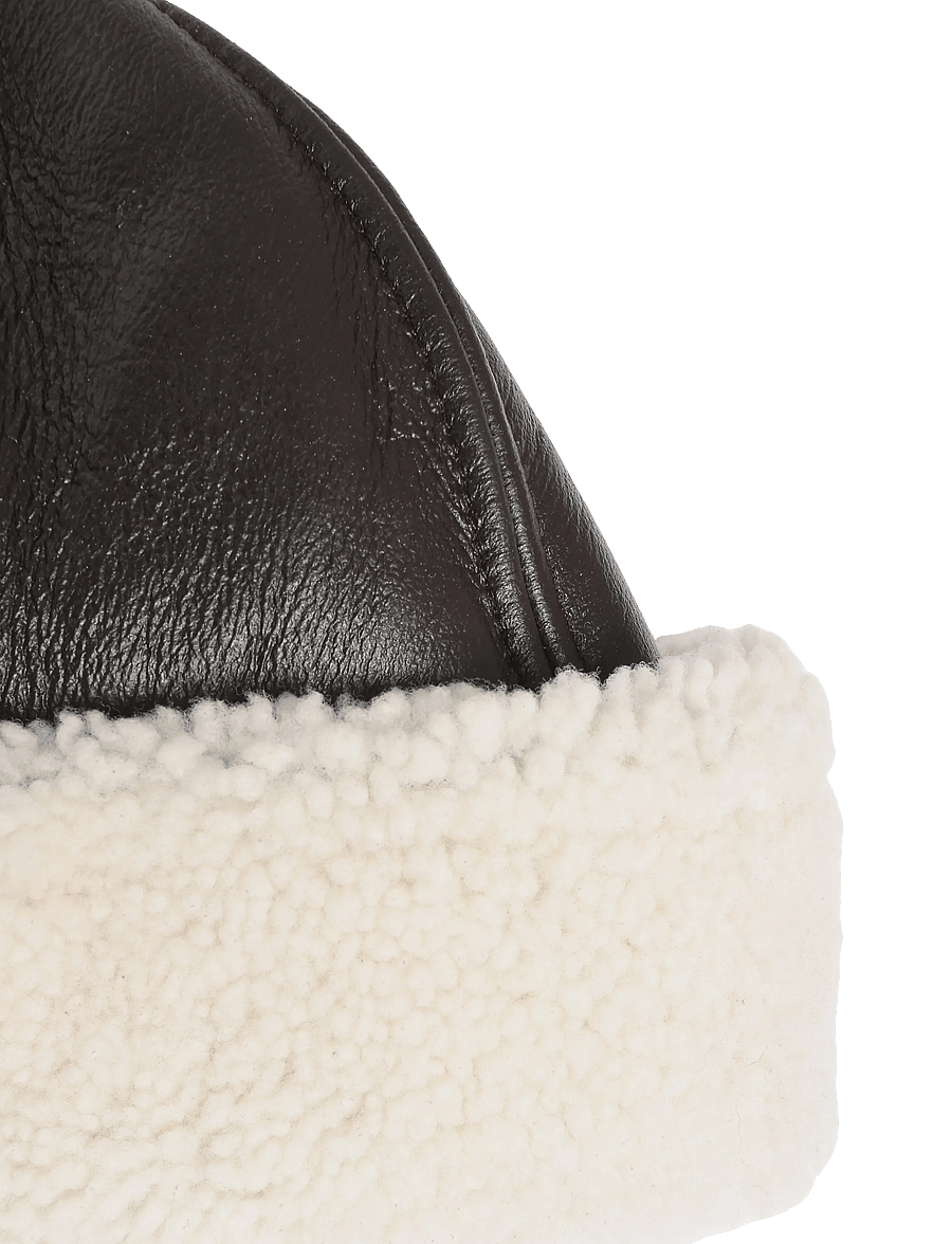 Becksöndergaard - Dora Smooth Shearling Hat - mütsid - dark chocolate - 3