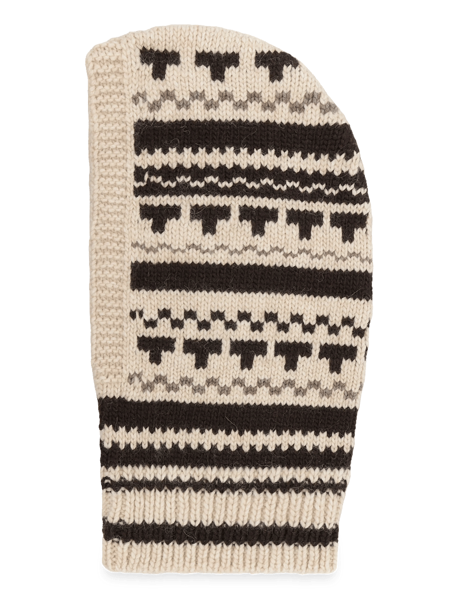 Becksöndergaard - Patternia Knit Balaclava - lambhúshettur - birch white - 2