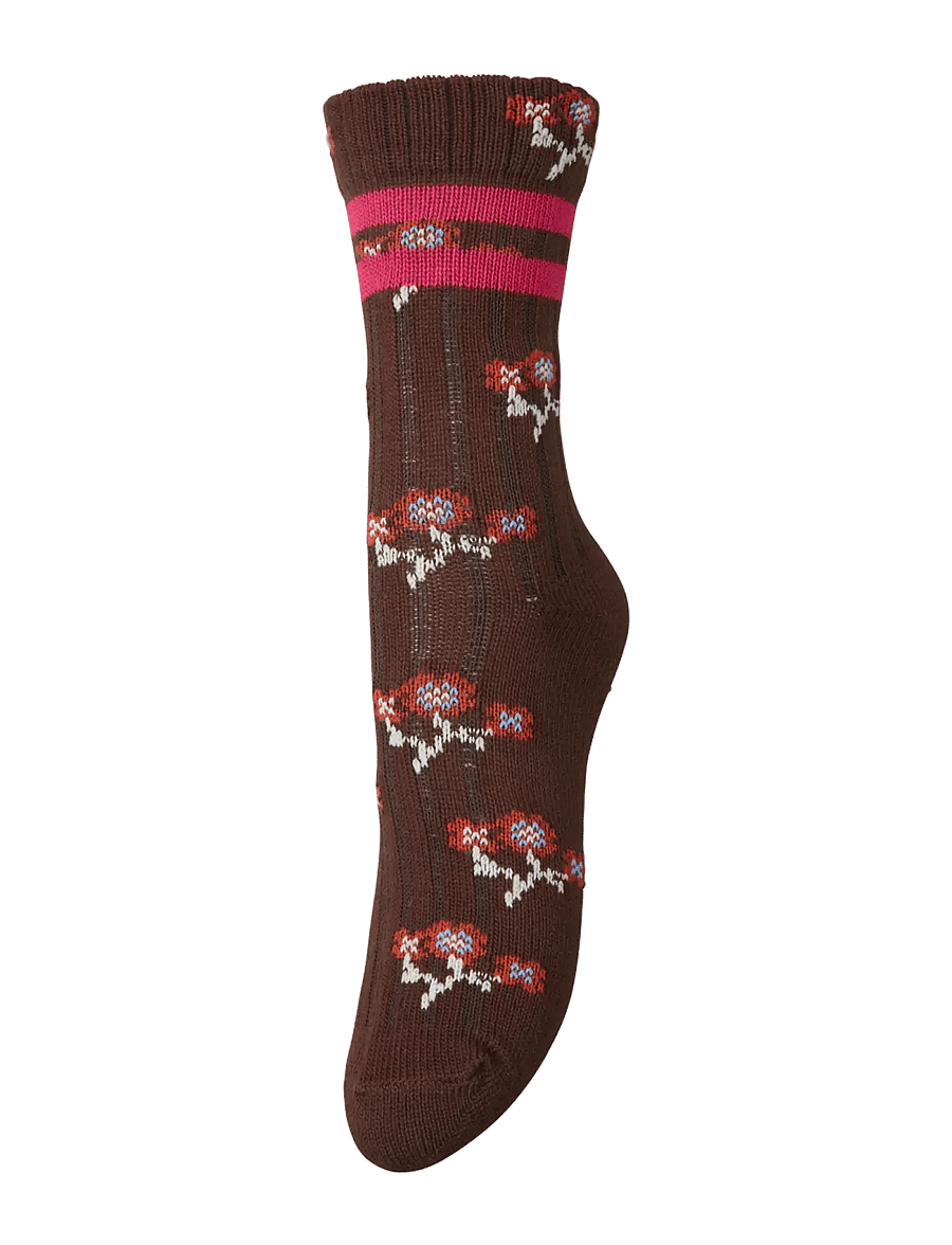 Becksöndergaard - Flotile Cotta Sock - vanliga strumpor - chocolate brown - 0