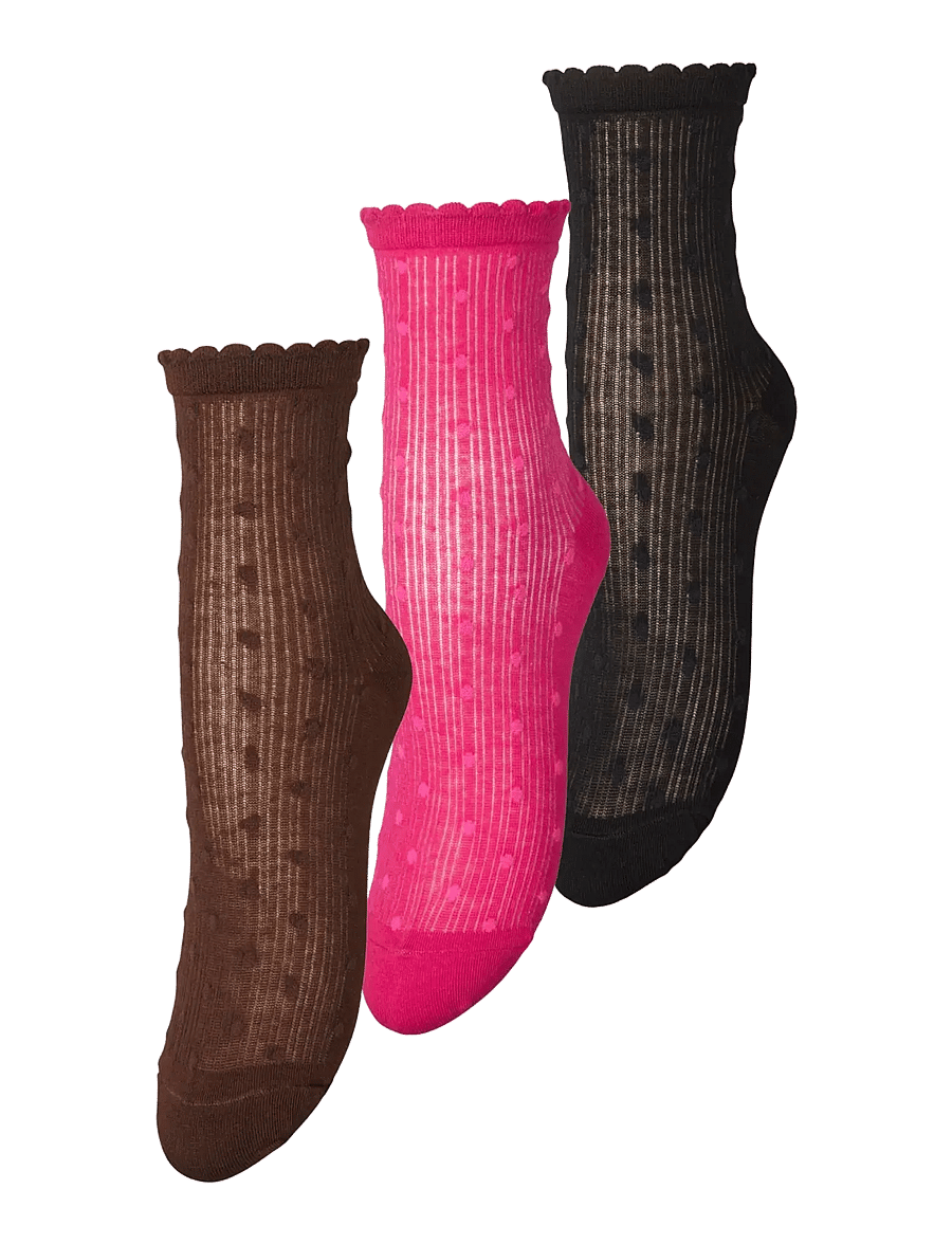 Becksöndergaard - Dotia Sheer Sock 3 Pack - almindelige strømper - black/brown/pink - 0