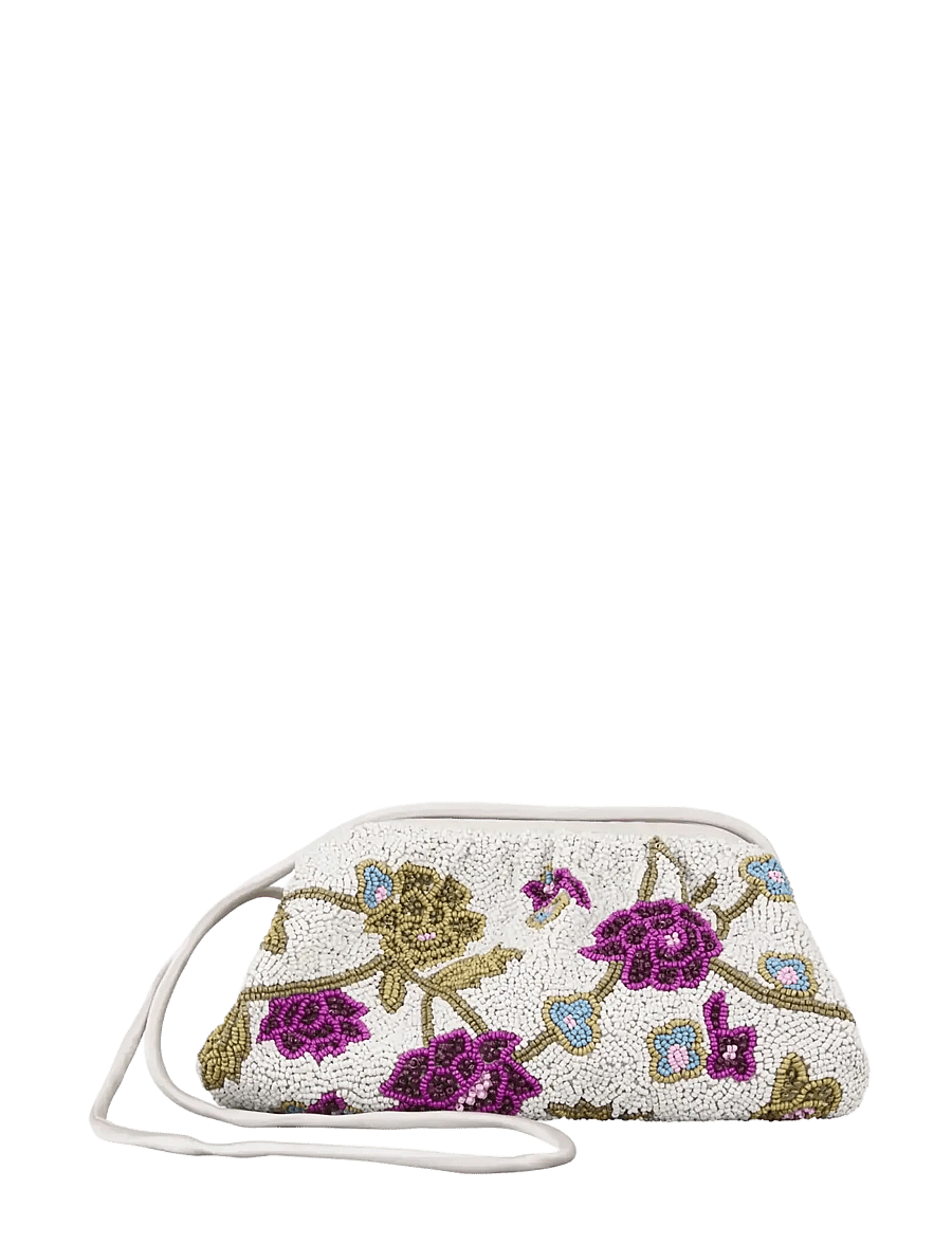 Becksöndergaard - Wintaflora Beaded Luna Bag - mode trends - silver birch white - 0