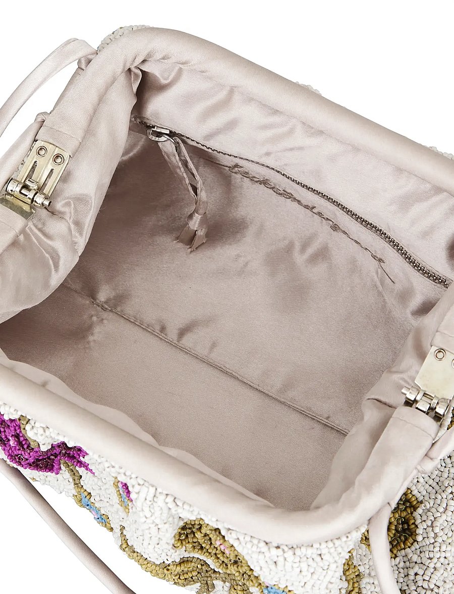 Becksöndergaard - Wintaflora Beaded Luna Bag - mode trends - silver birch white - 2