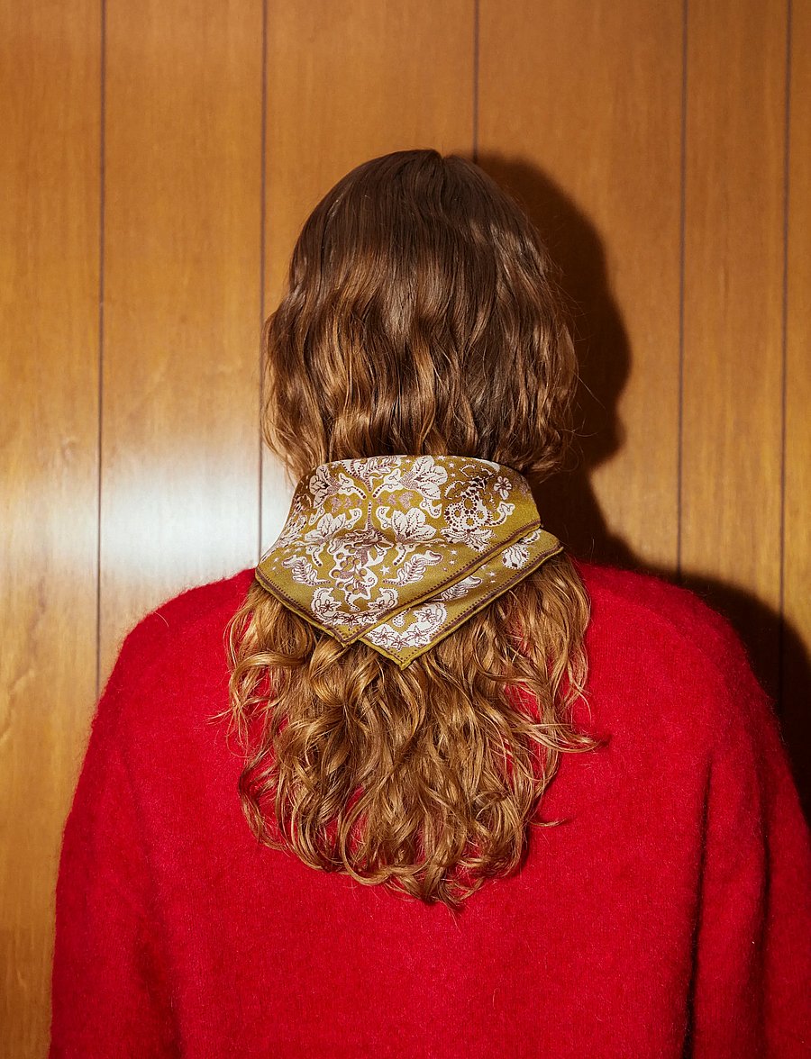 Becksöndergaard - Nocturne Sia Scarf - tynde tørklæder - yellow olive - 0