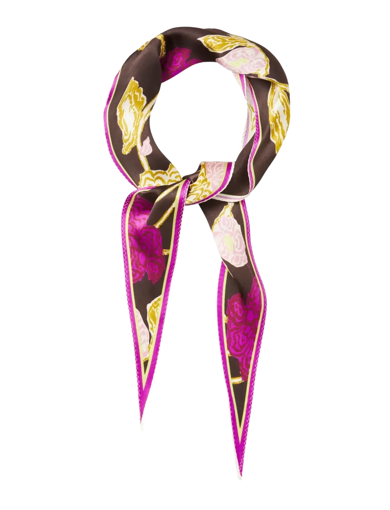 Becksöndergaard - Wintaflora Diamond Scarf - tynde tørklæder - chocolate torte - 1