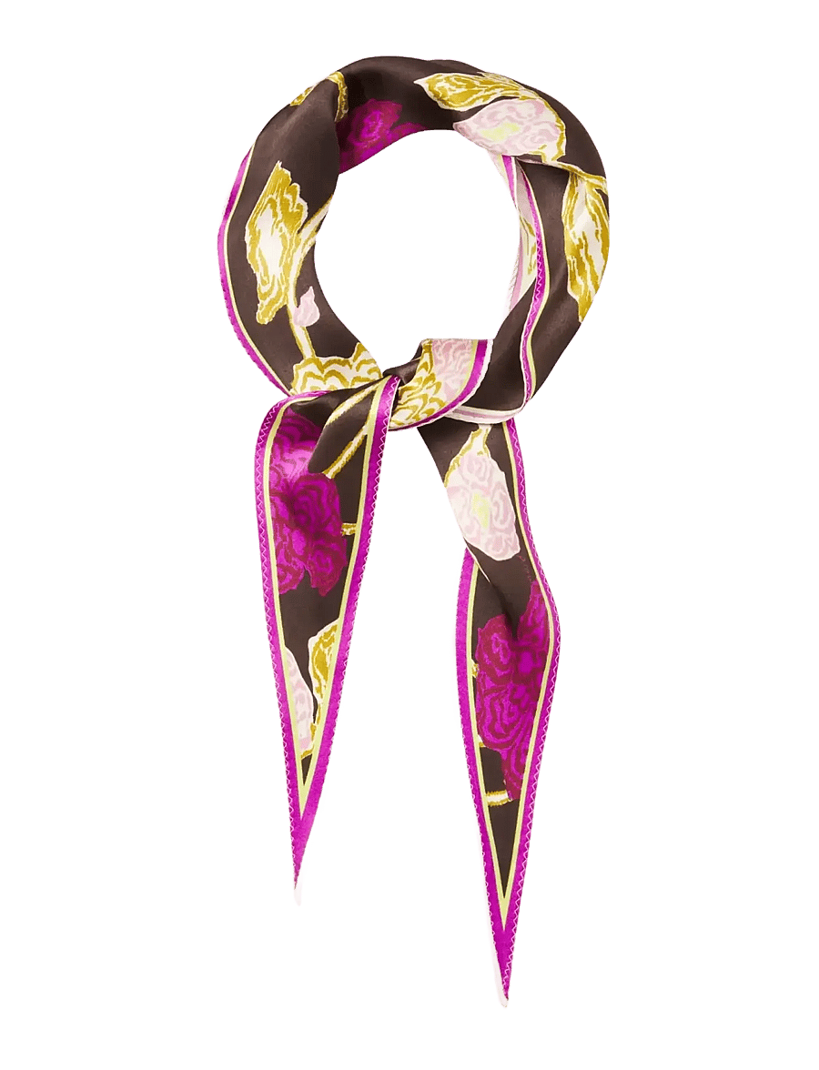 Becksöndergaard - Wintaflora Diamond Scarf - tynde tørklæder - chocolate torte - 1