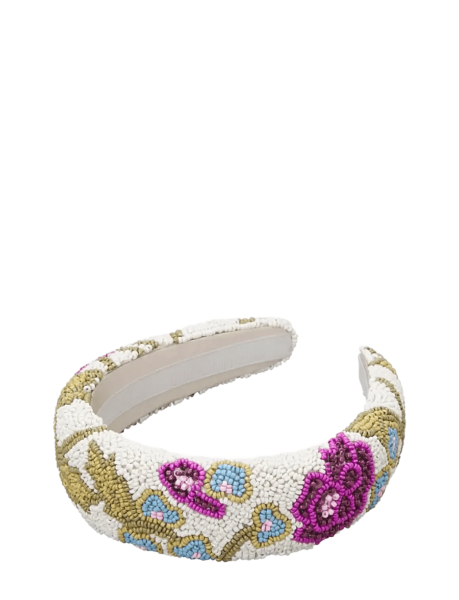 Becksöndergaard - Wintaflora Wide Beaded Hairbrace - hårband & diadem - silver birch white - 0
