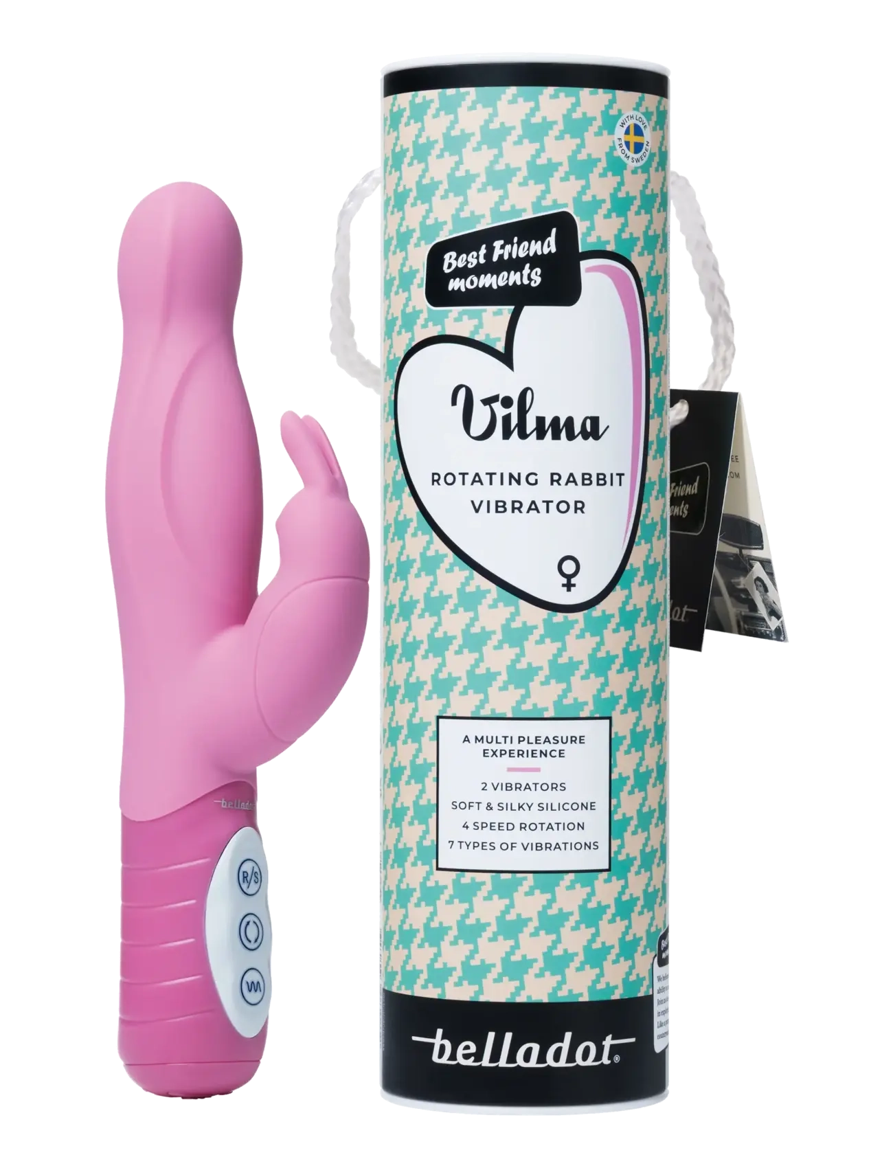 Belladot Vilma rotating rabbit pink - Vibratorer - PINK / pink/rose