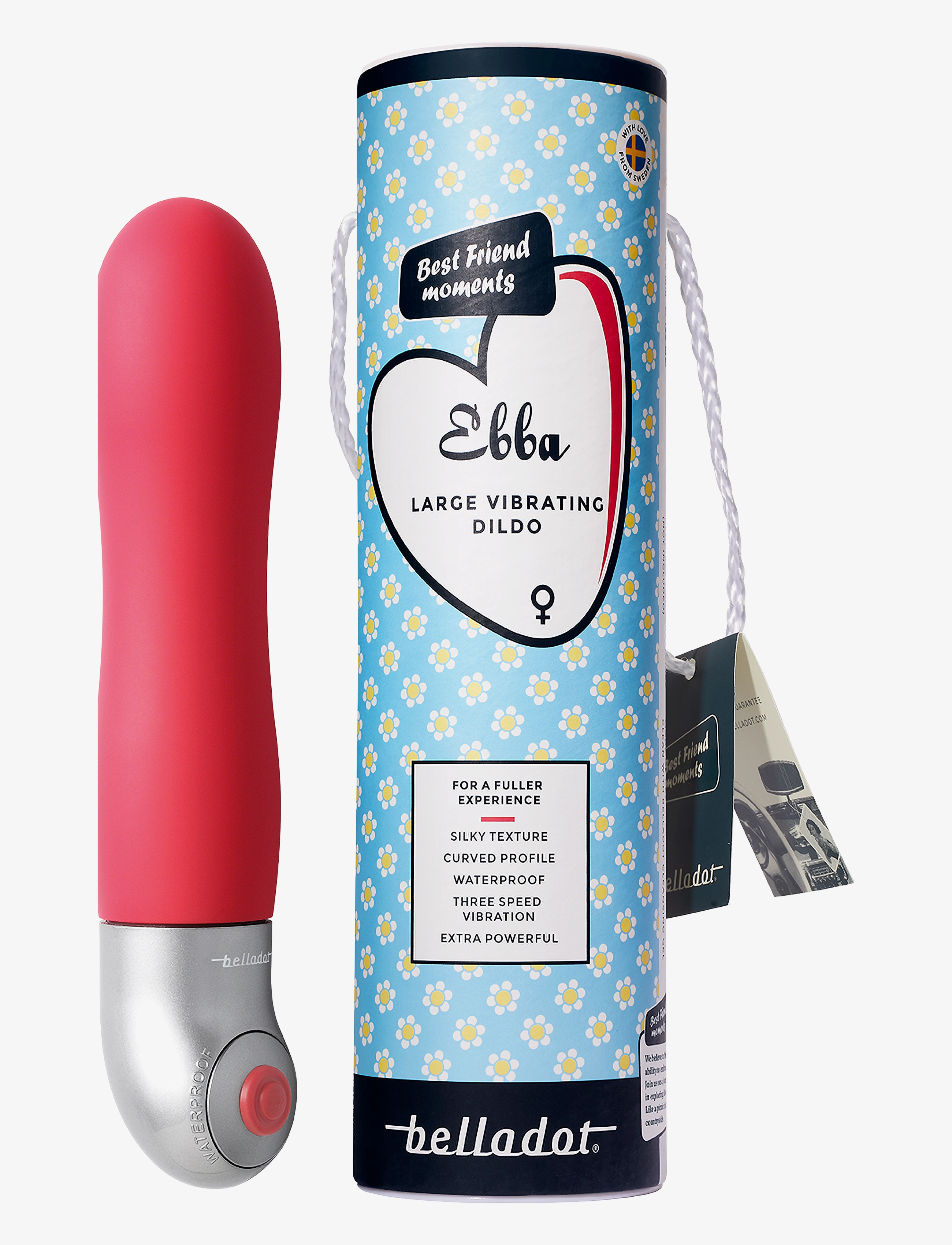 Belladot Ebba Large Vibrating Dildo Red - Belladot - RED / red