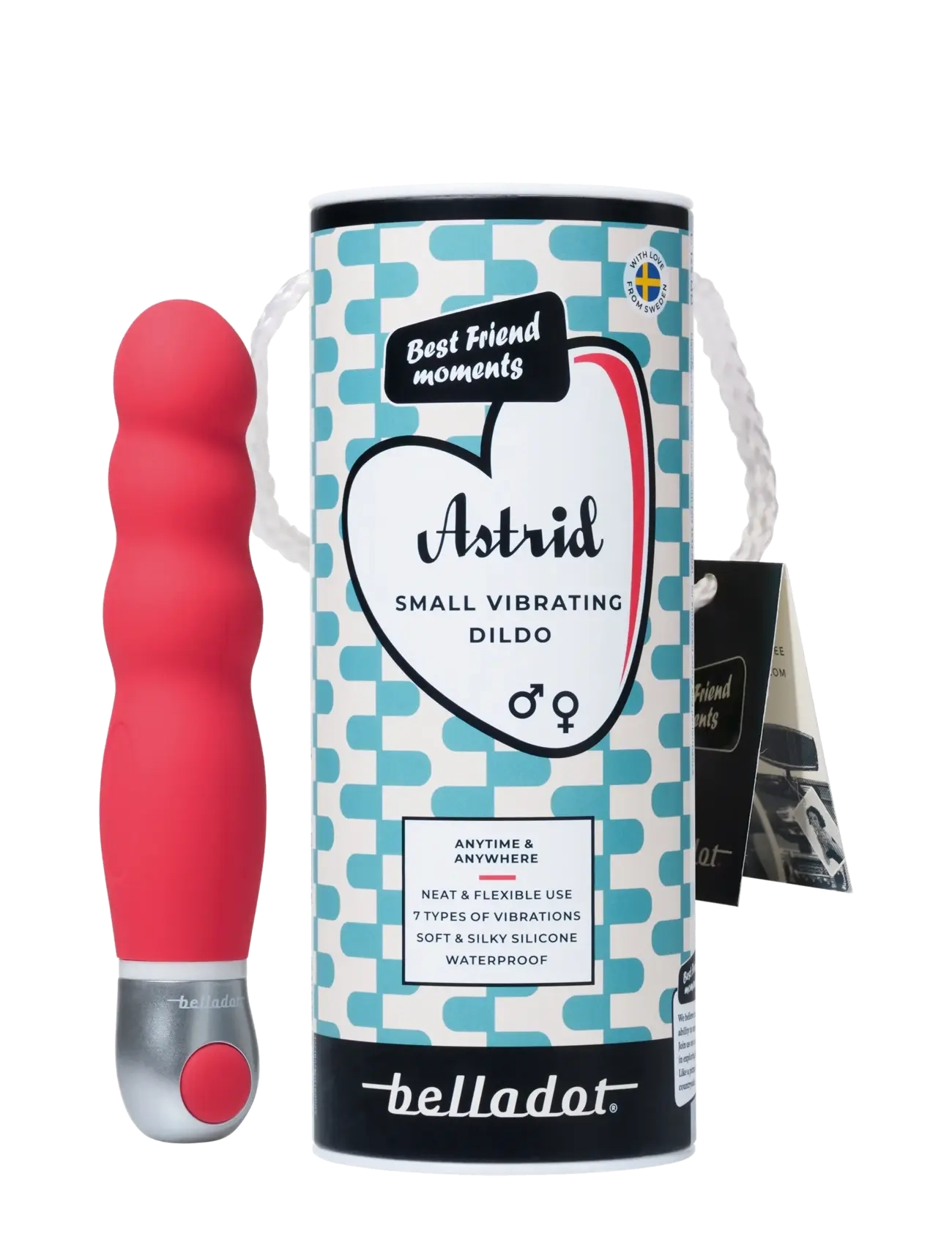 Belladot Astrid small vibrating dildo red - Dildoer - RED / red