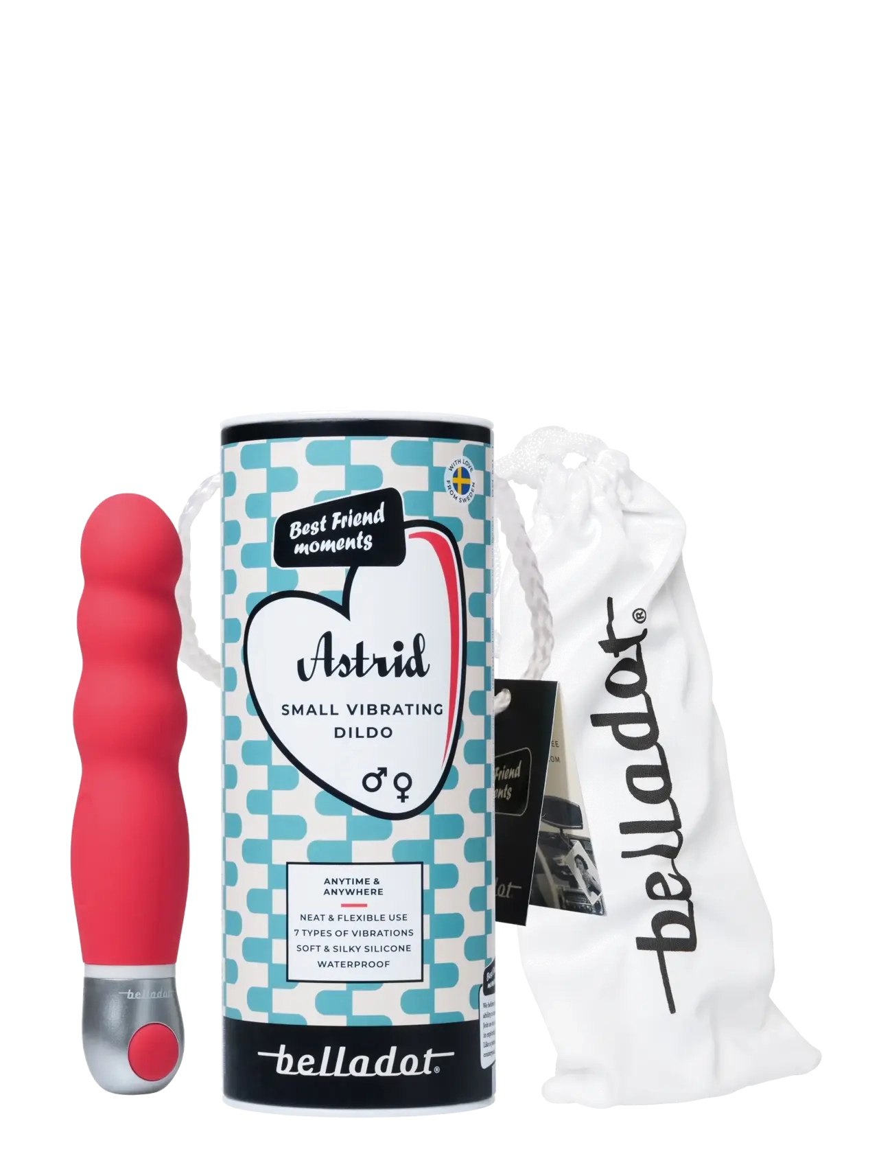 Belladot - Astrid small vibrating dildo red - sex & intimacy - red - 2