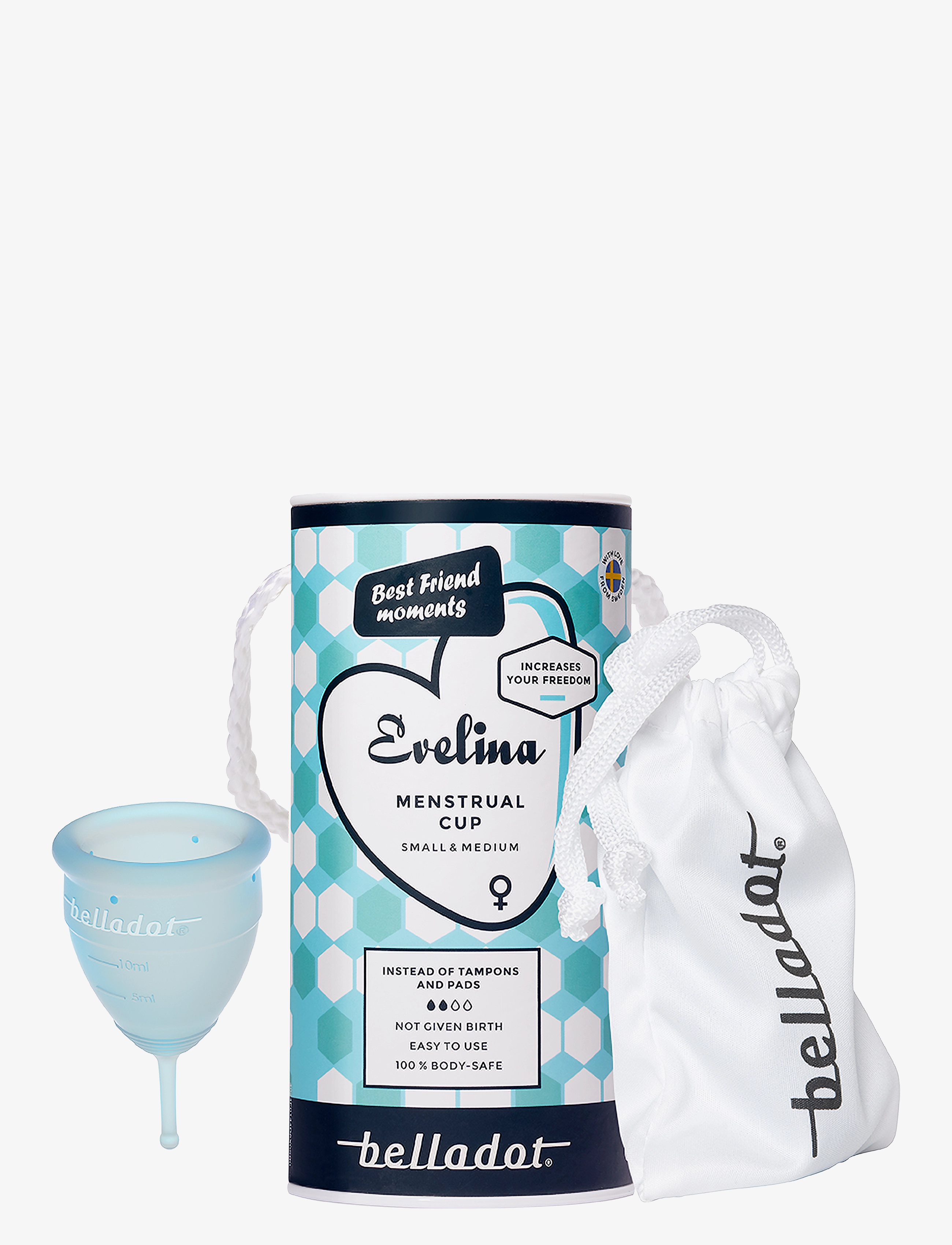 Belladot - Evelina Menstrual Cup Small & Medium - mensprodukter - blue - 2