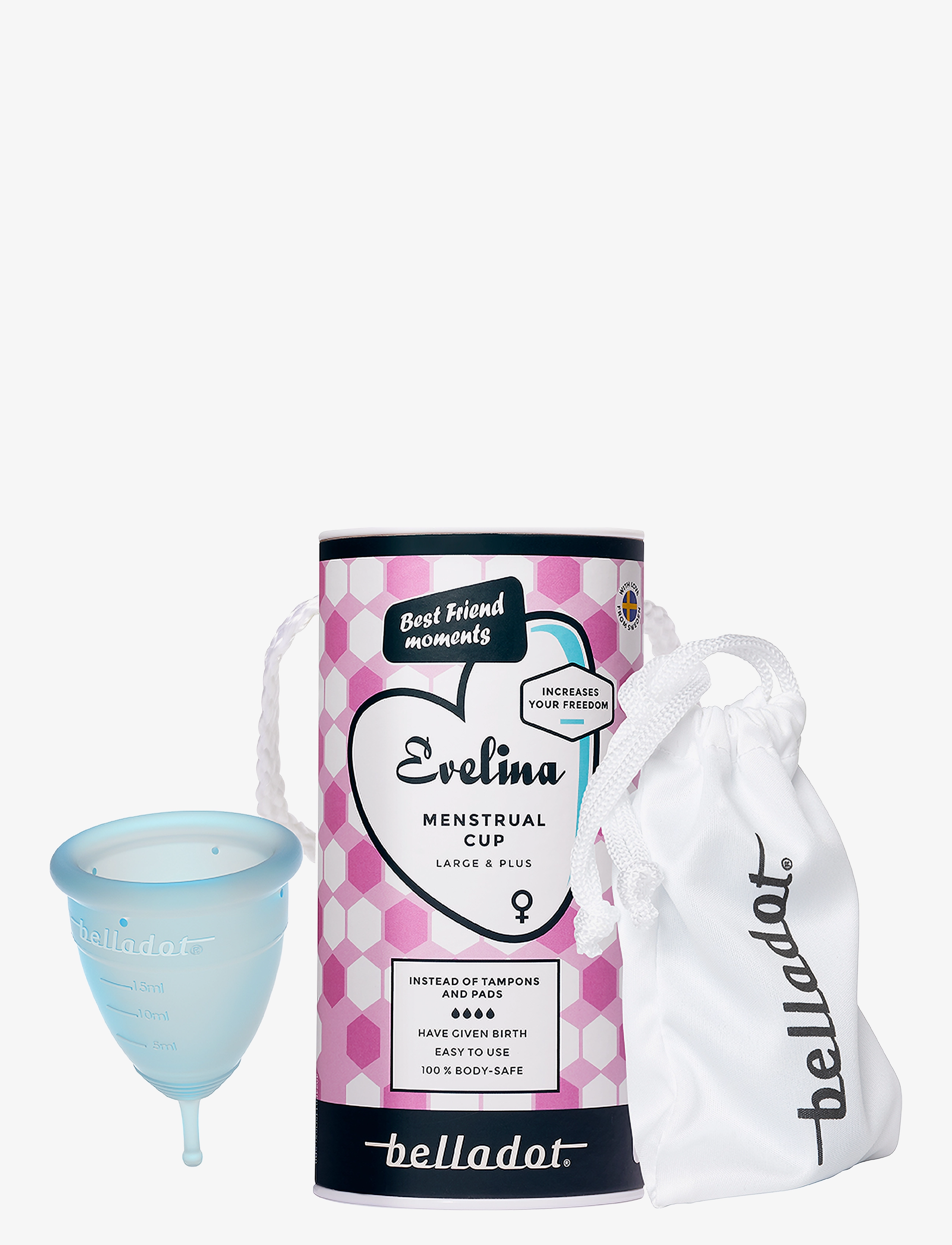 Belladot - Evelina Menstrual Cup Large & Plus - tíðarvörur - blue - 1