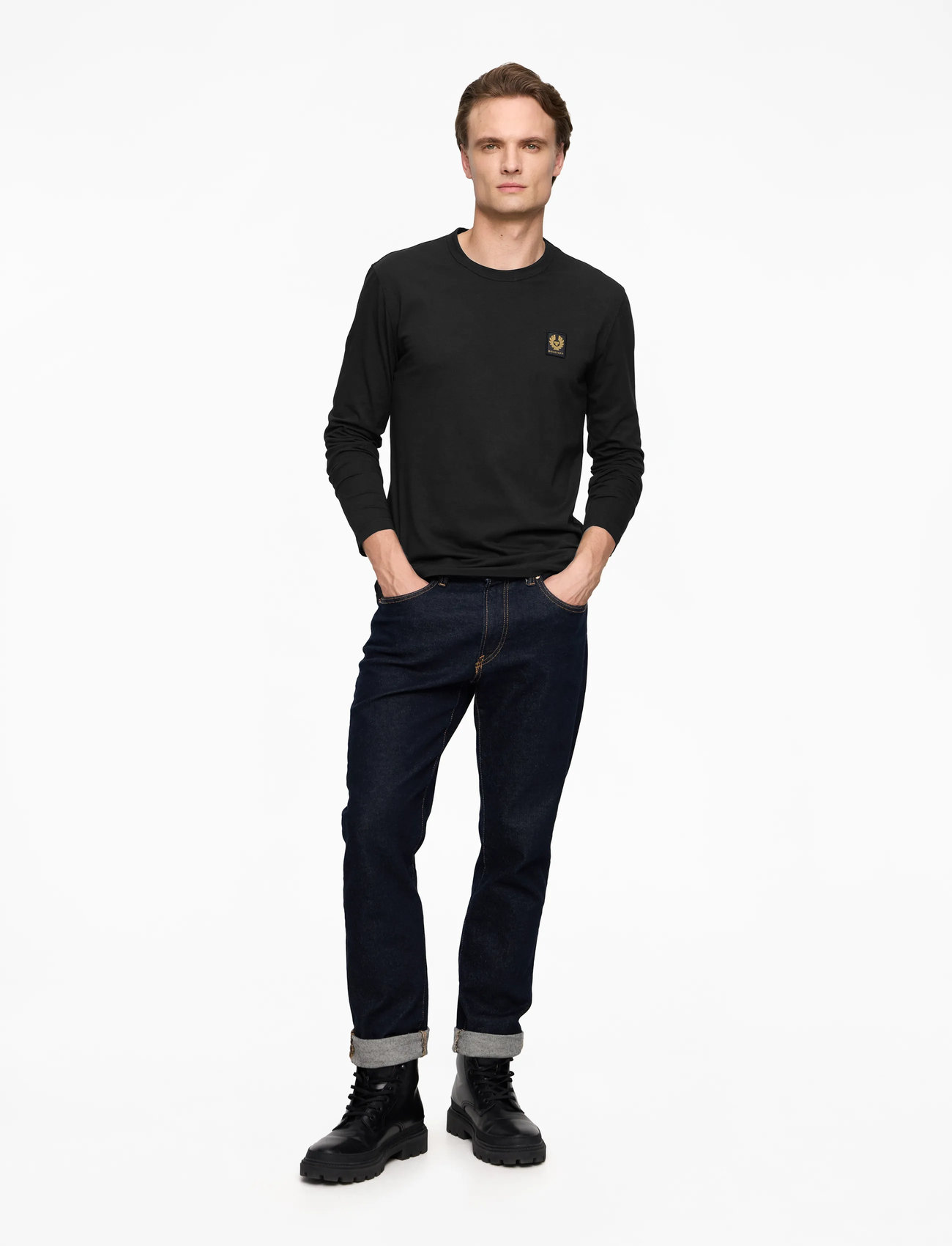 Belstaff - BELSTAFF LONG SLEEVED T-SHIRT Dark Ink - langärmelig - black - 2