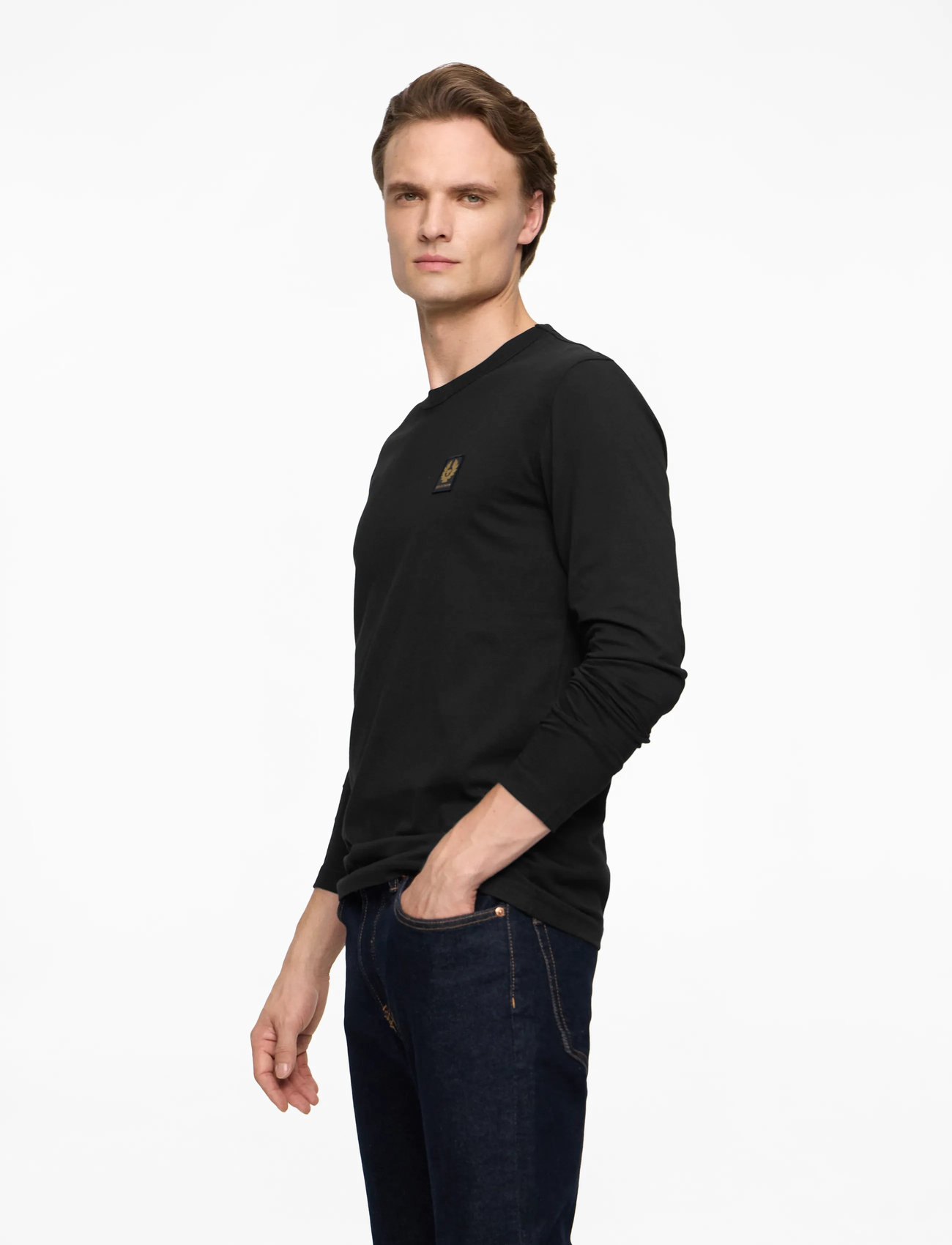 Belstaff - BELSTAFF LONG SLEEVED T-SHIRT Dark Ink - langärmelig - black - 3