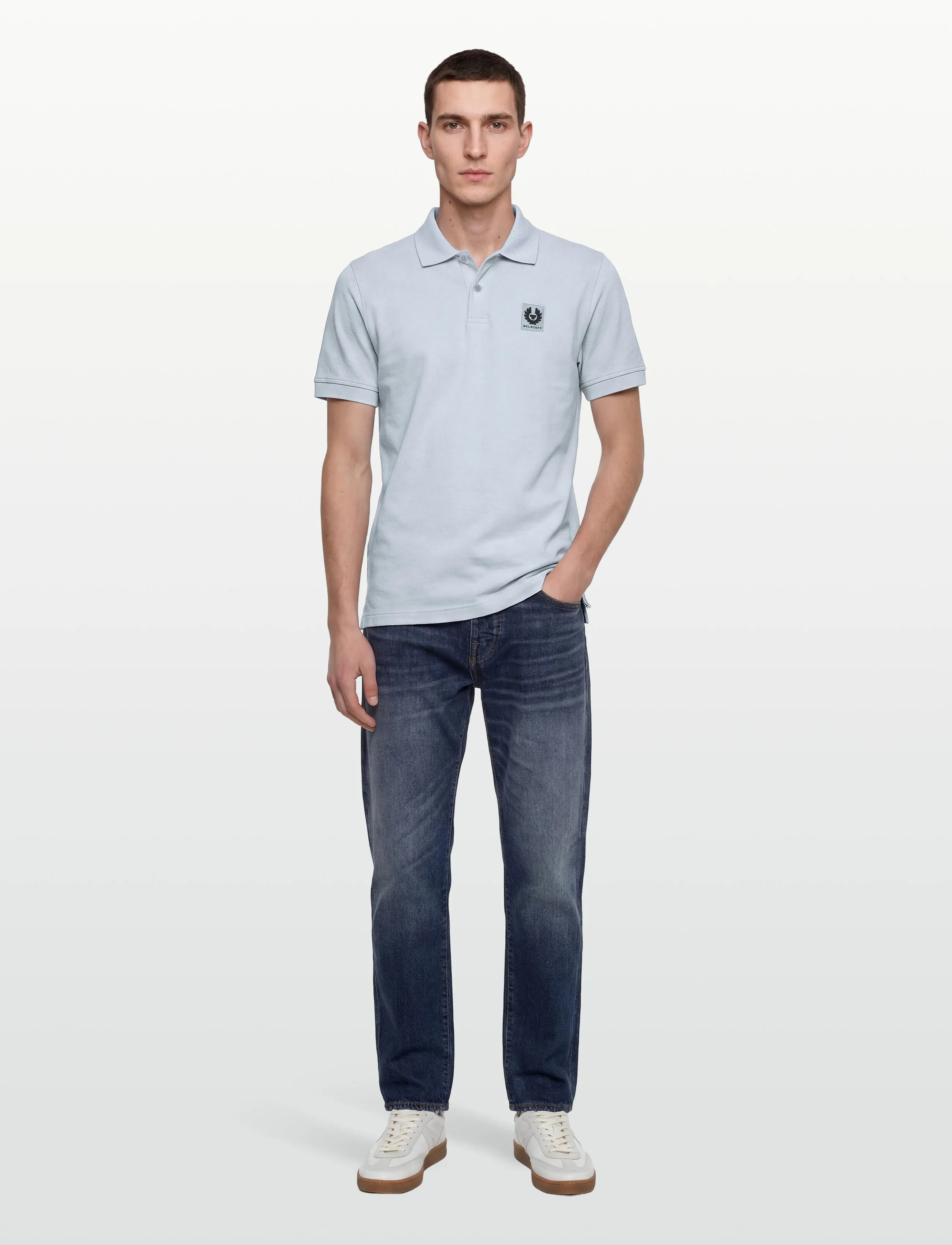 Belstaff Polo Sky Blue, S, Polos, Blau - Short-sleeved, Männerswear