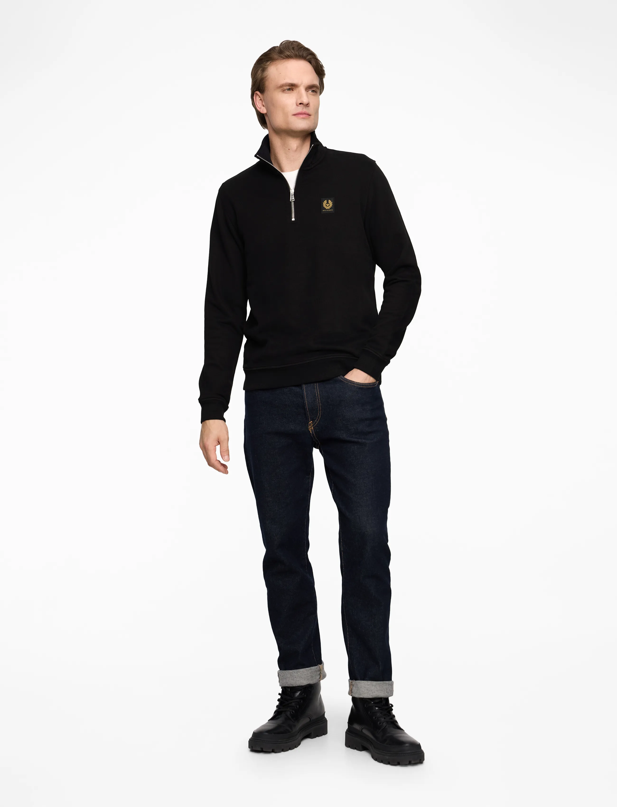 Belstaff - BELSTAFF QUARTER ZIP SWEATSHIRT Dark Ink - rõivad - black - 2