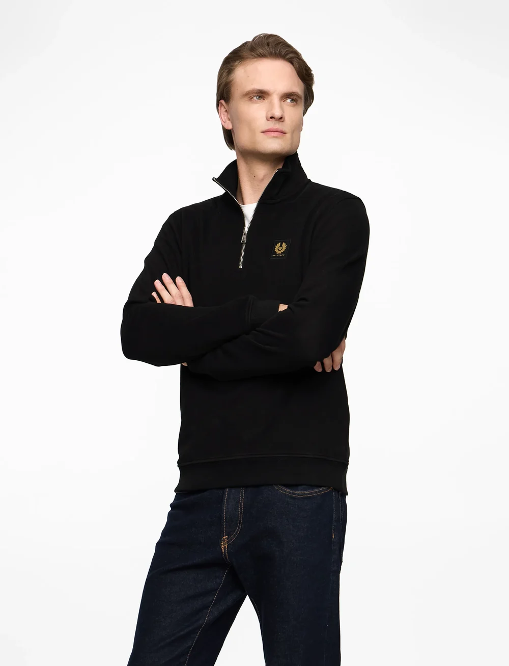 Belstaff - BELSTAFF QUARTER ZIP SWEATSHIRT - kleidung - black - 3