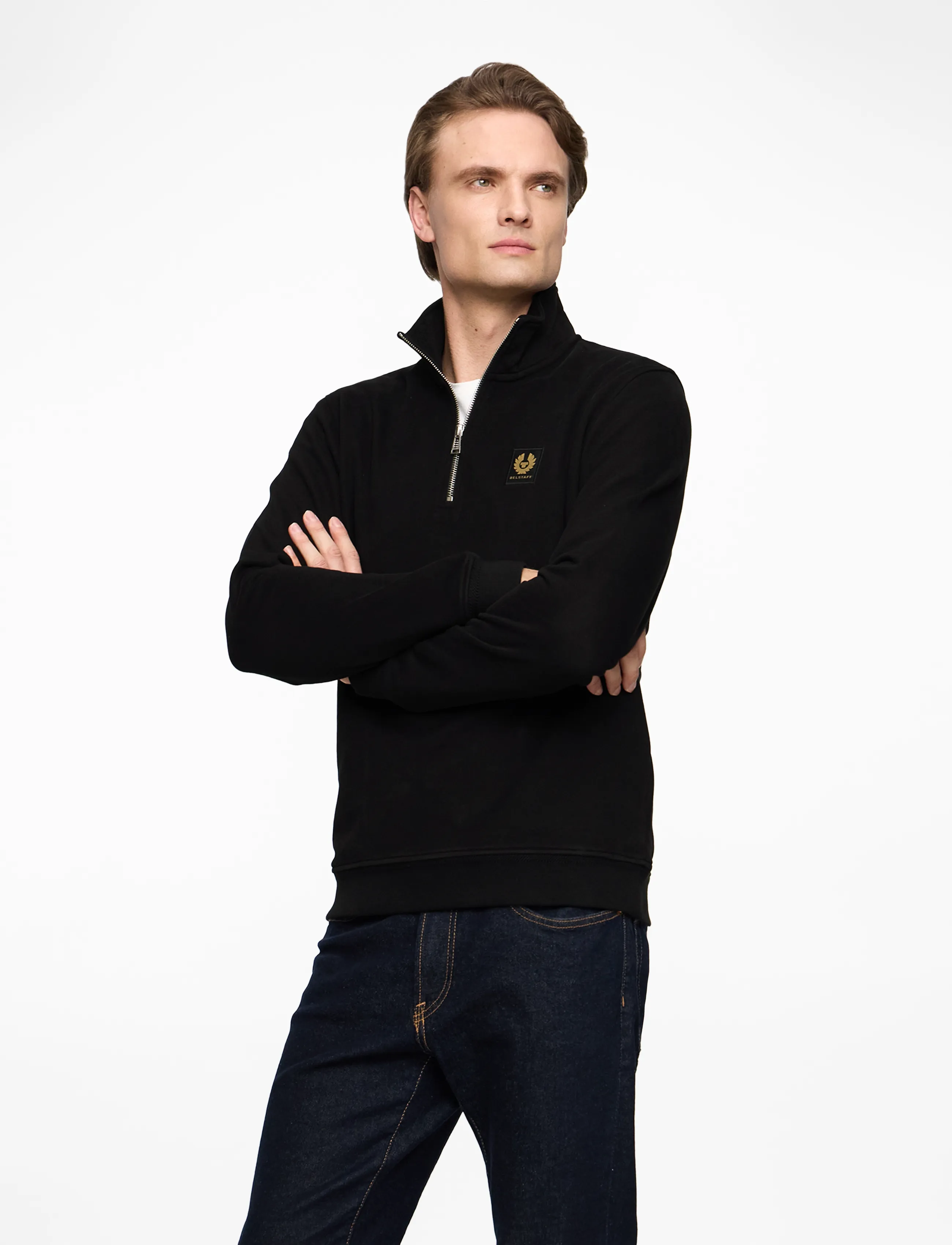 Belstaff - BELSTAFF QUARTER ZIP SWEATSHIRT Dark Ink - rõivad - black - 3