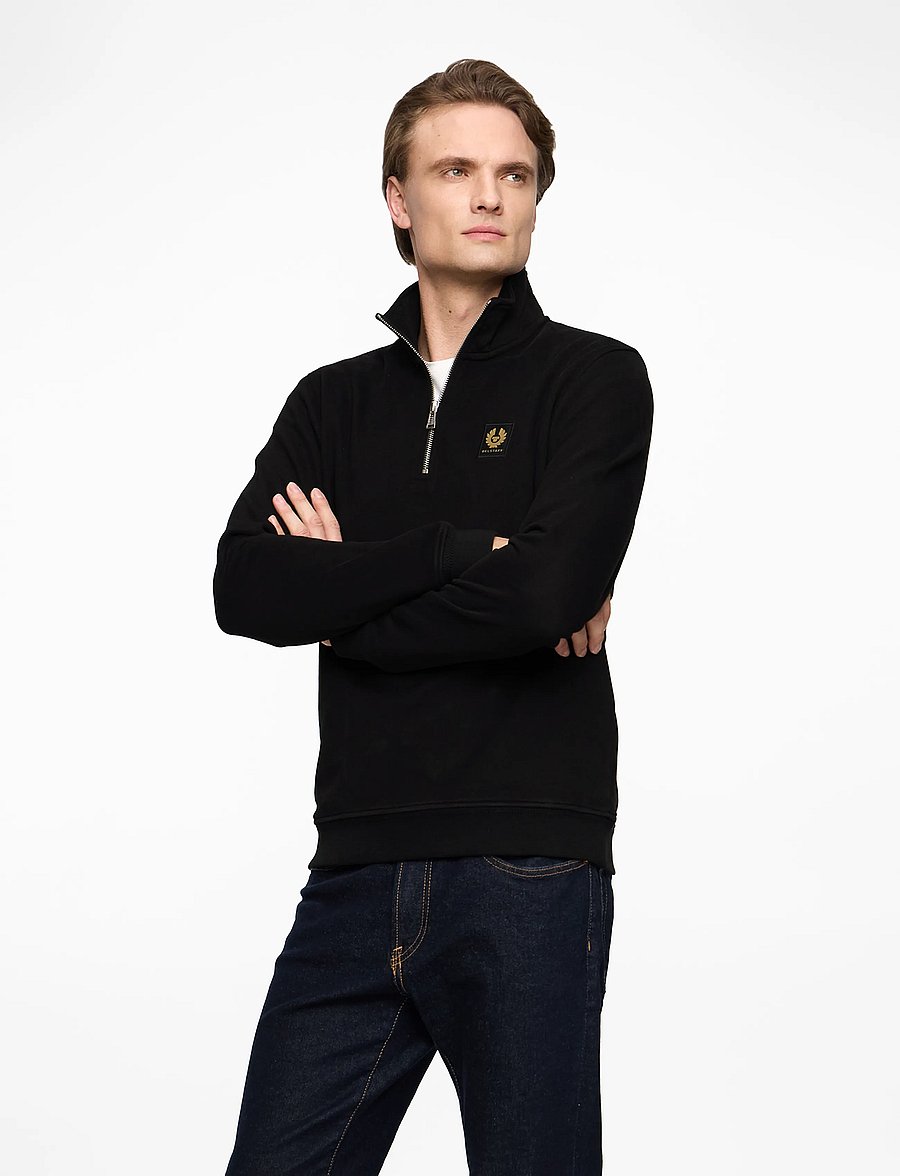 Belstaff - BELSTAFF QUARTER ZIP SWEATSHIRT Dark Ink - sweats - black - 3