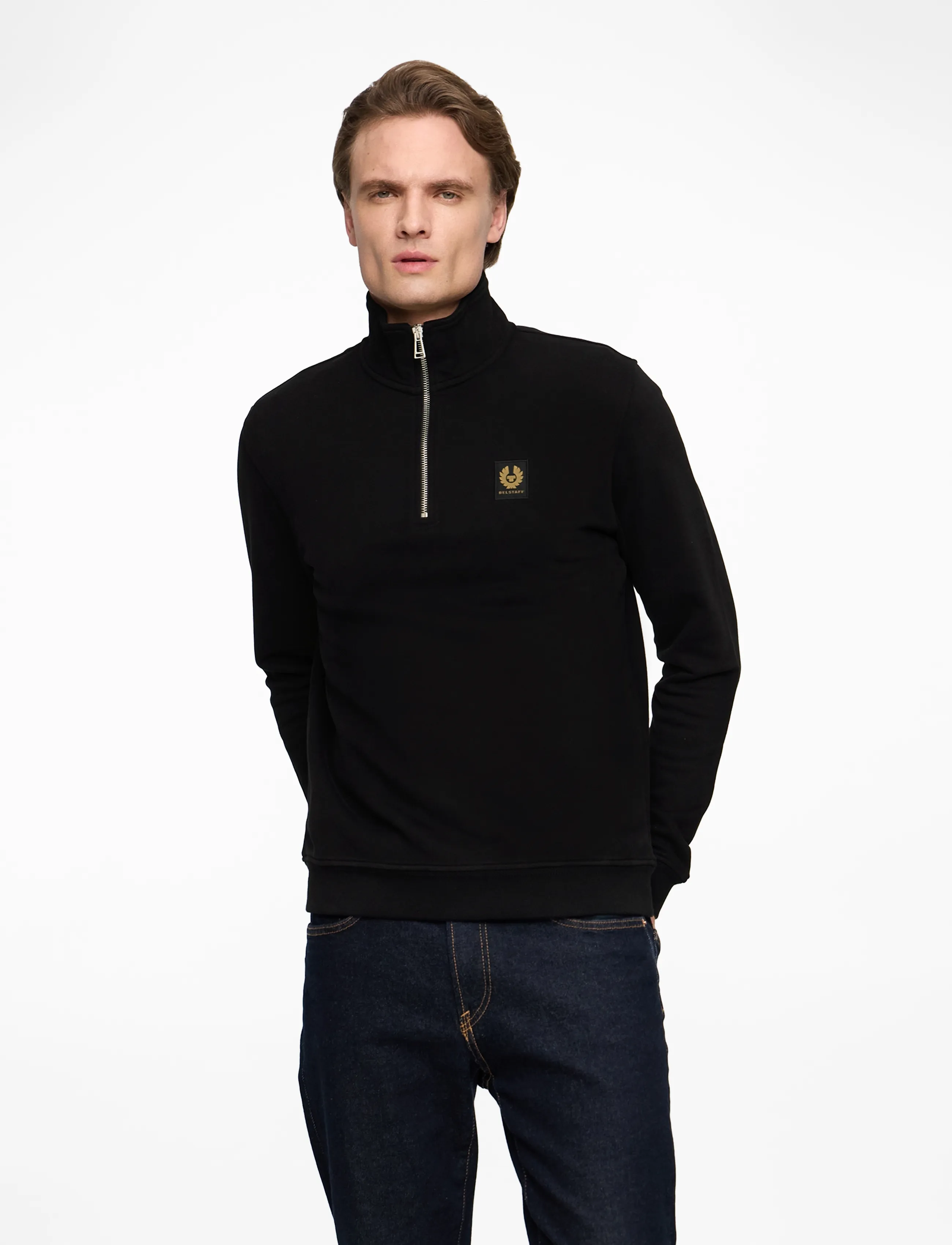 Belstaff - BELSTAFF QUARTER ZIP SWEATSHIRT Dark Ink - sweats - black - 0