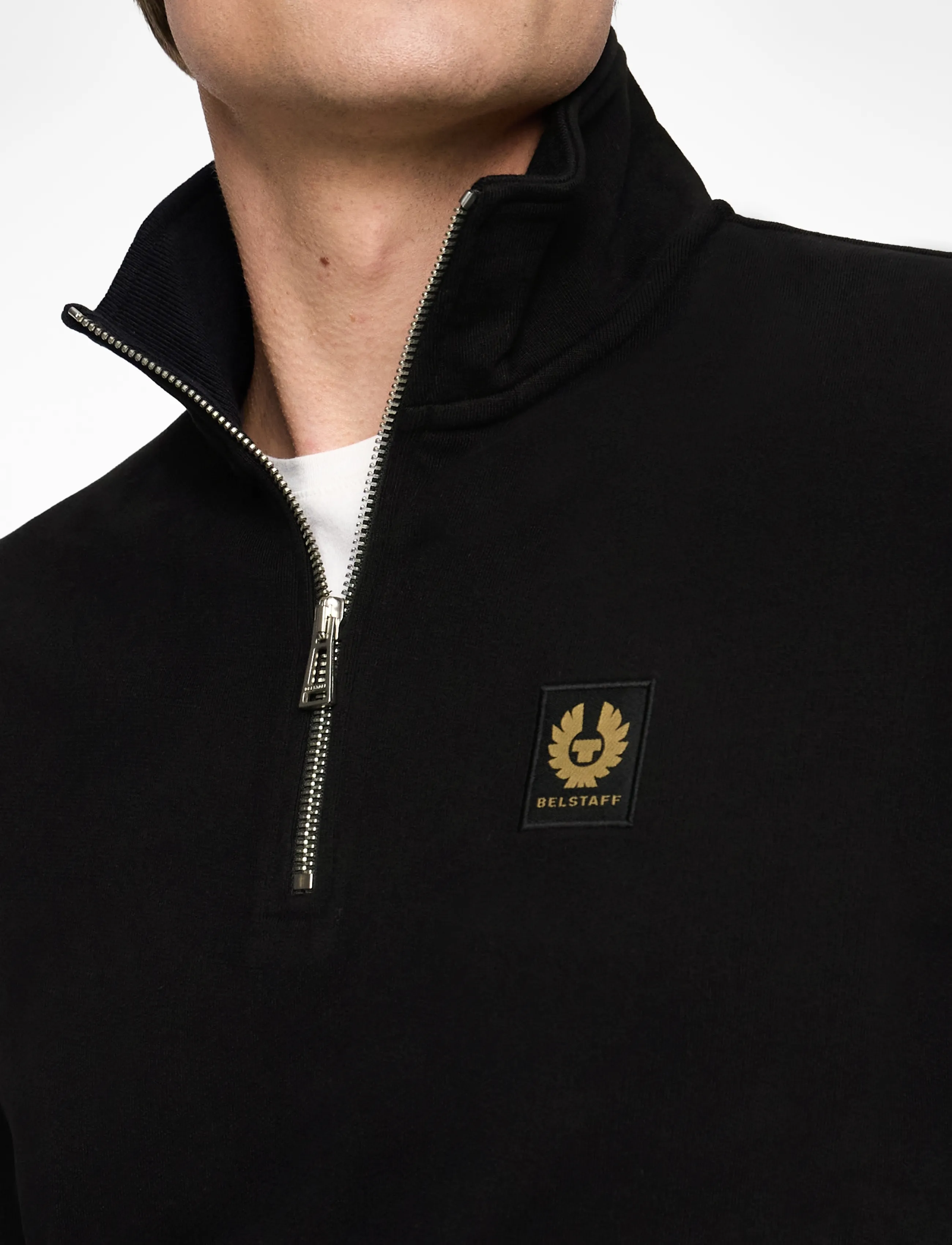 Belstaff - BELSTAFF QUARTER ZIP SWEATSHIRT Dark Ink - rõivad - black - 5