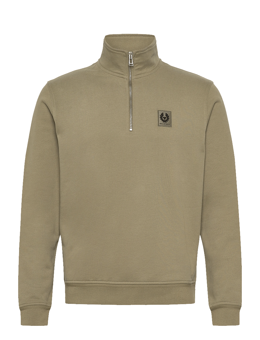 Belstaff - BELSTAFF QUARTER ZIP SWEATSHIRT Dark Ink - kleidung - fatigue green - 1